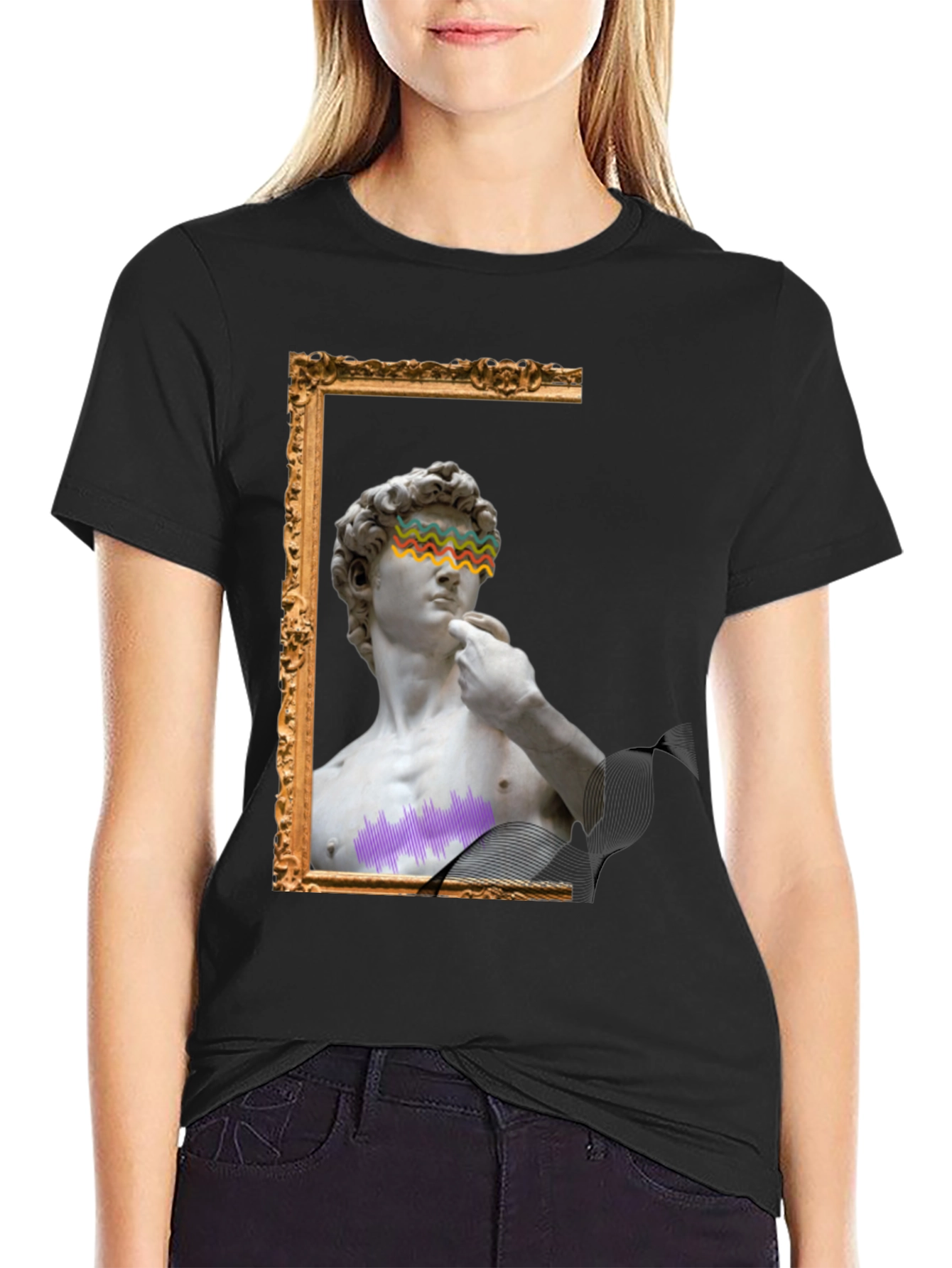 Artistic David Statue Graphic Tee - Unique Design