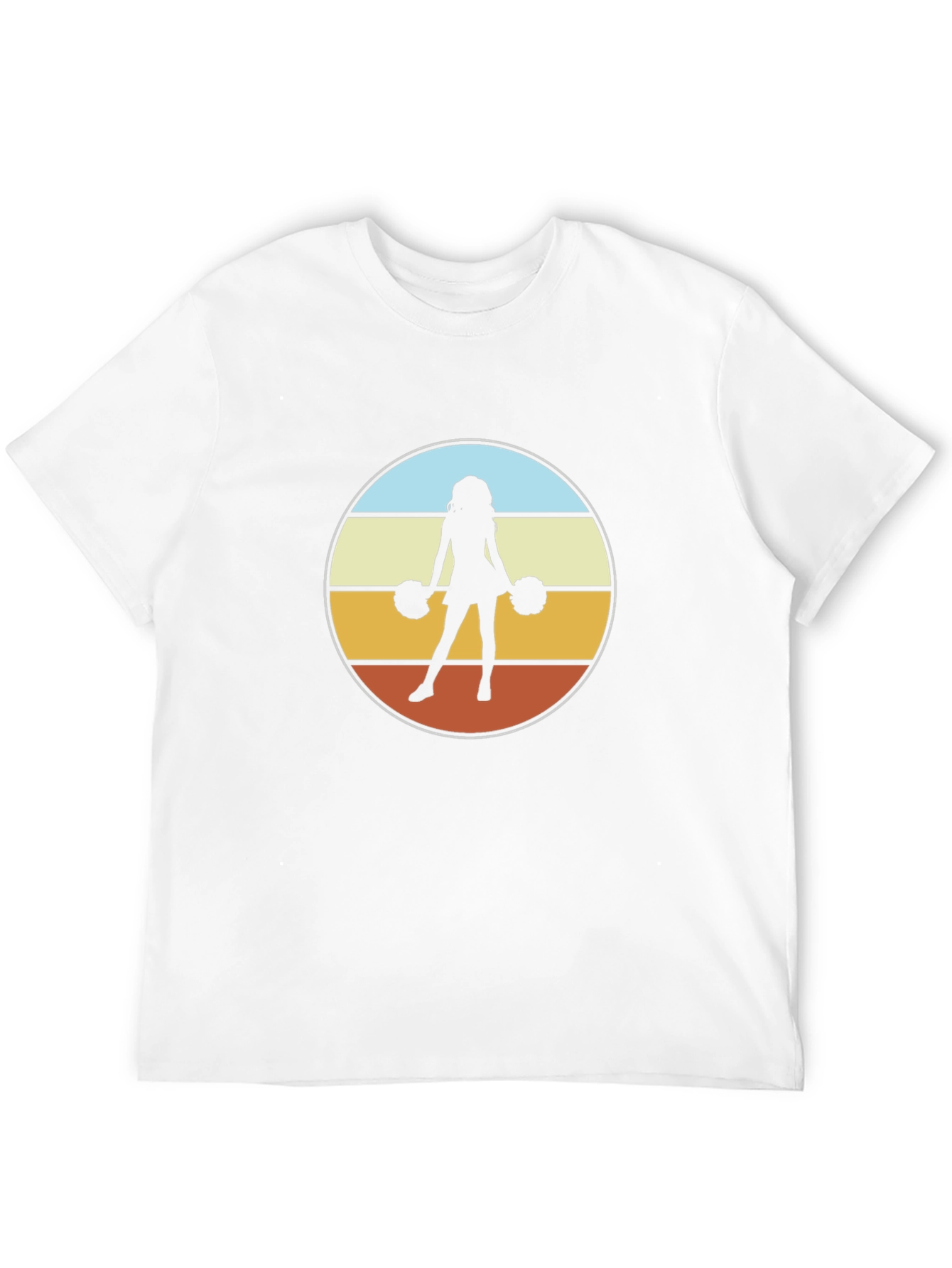 Retro Cheerleader Graphic Tee - Black Cotton Blend