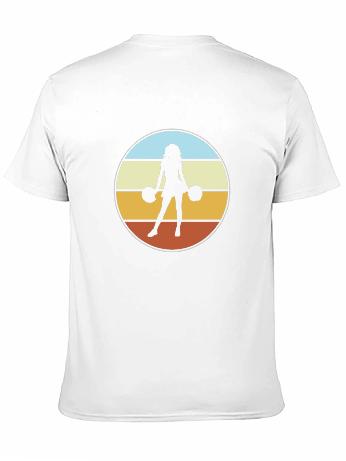 Retro Cheerleader Graphic Tee - Black Cotton Blend