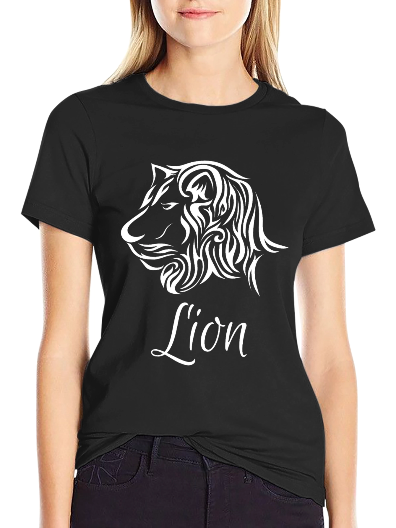 Tribal Lion Black Graphic Tee