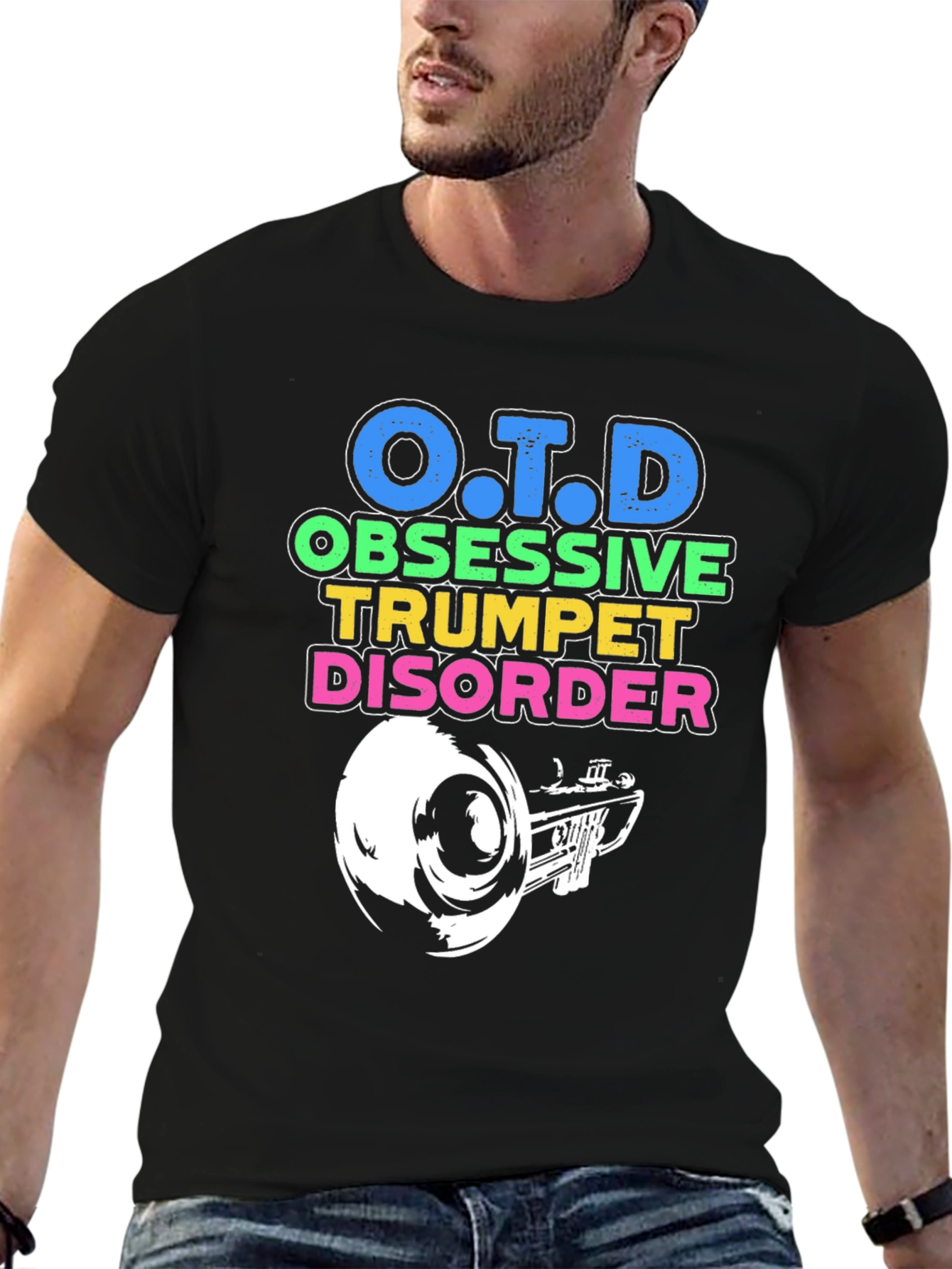 O.T.D Obsessive Trumpet Disorder Black T-Shirt