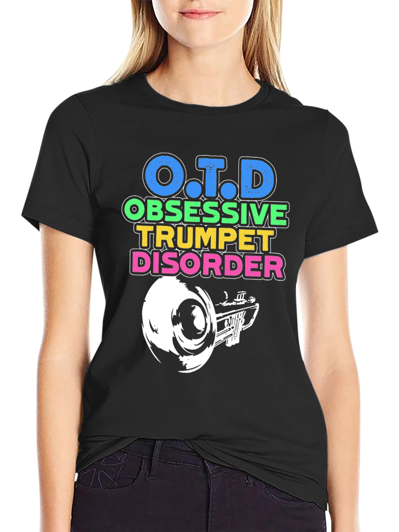 O.T.D Obsessive Trumpet Disorder Black T-Shirt