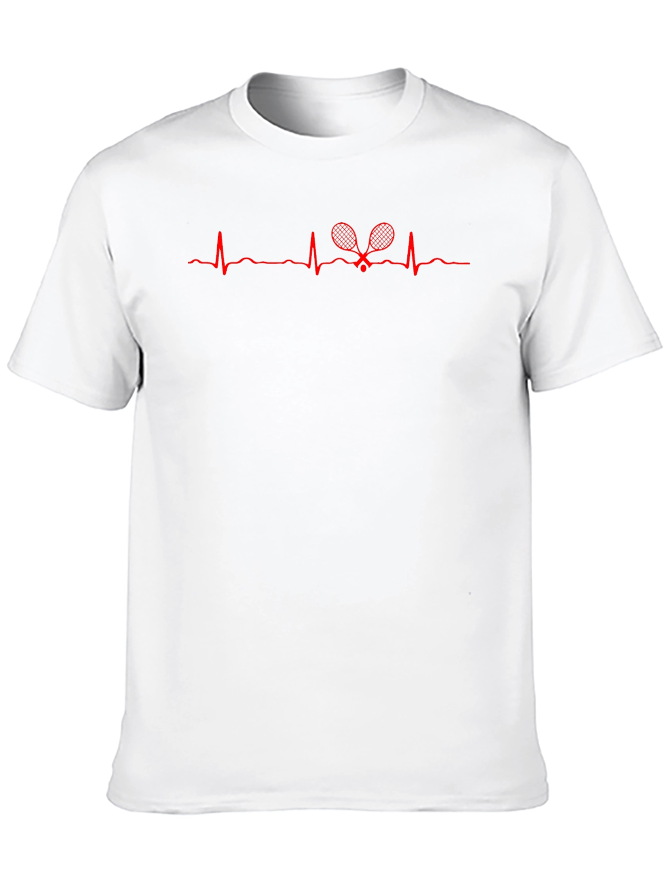 Tennis Heartbeat Graphic Tee - Sporty Casual Style