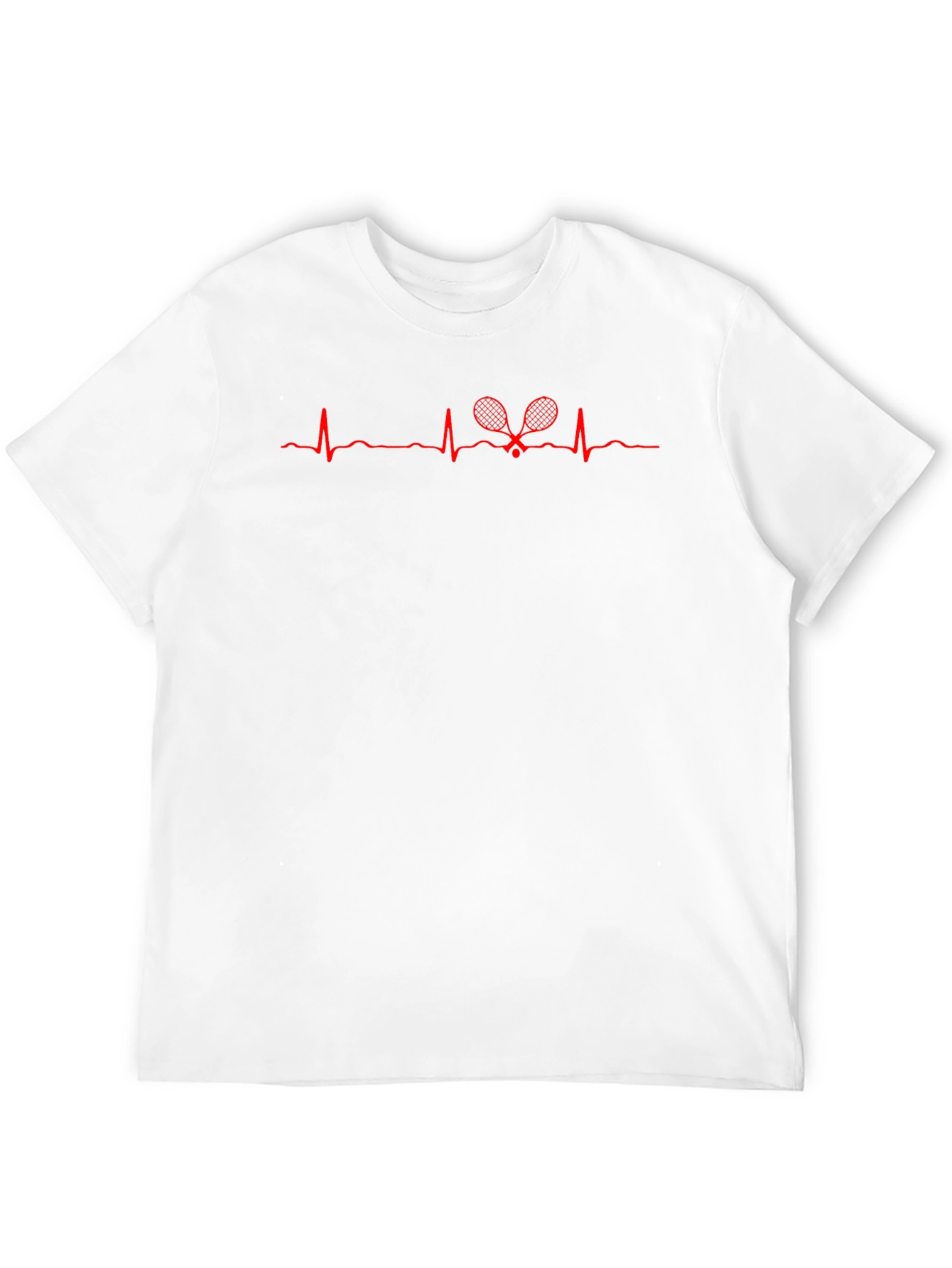 Tennis Heartbeat Graphic Tee - Sporty Casual Style