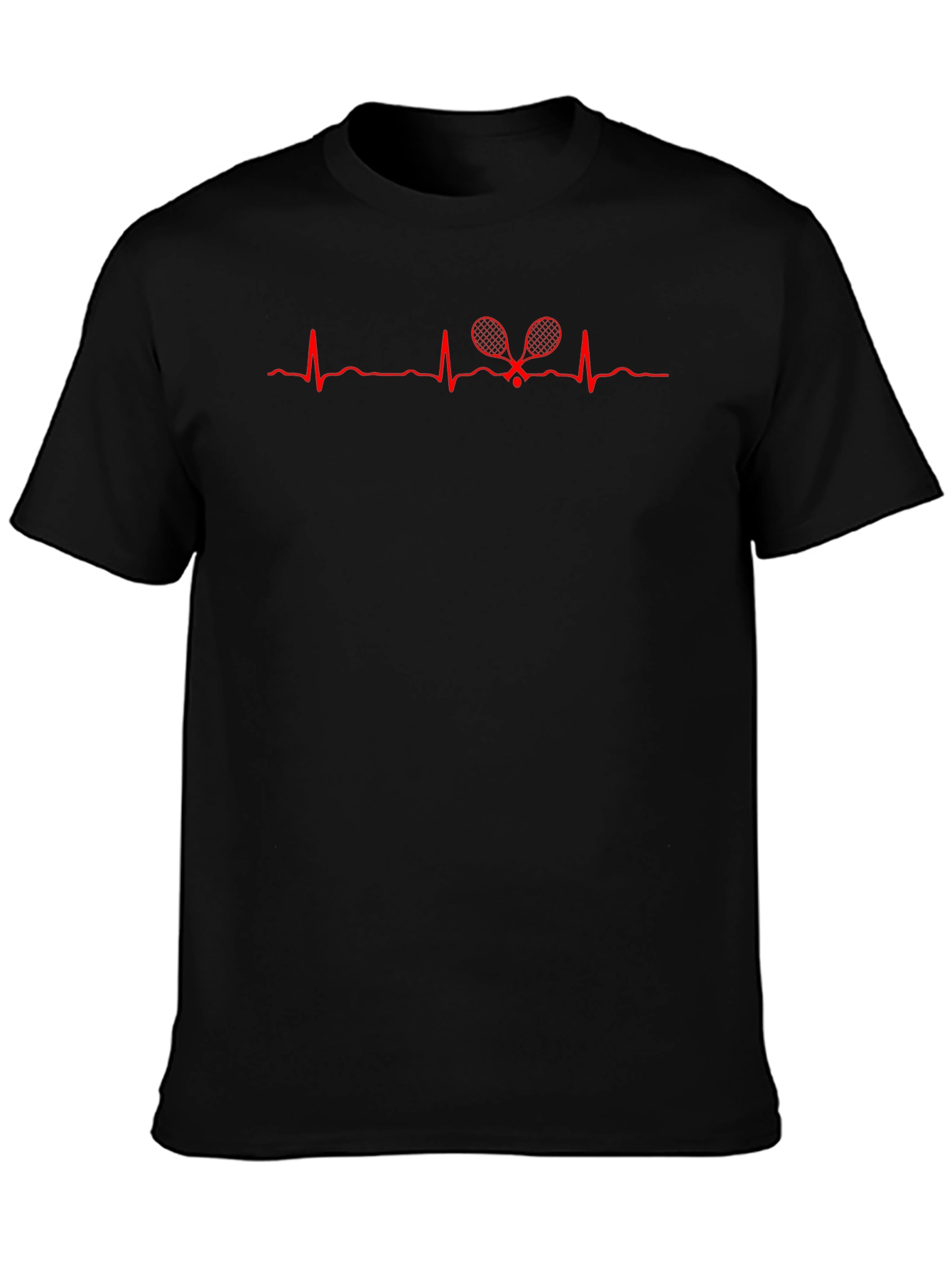 Tennis Heartbeat Graphic Tee - Sporty Casual Style
