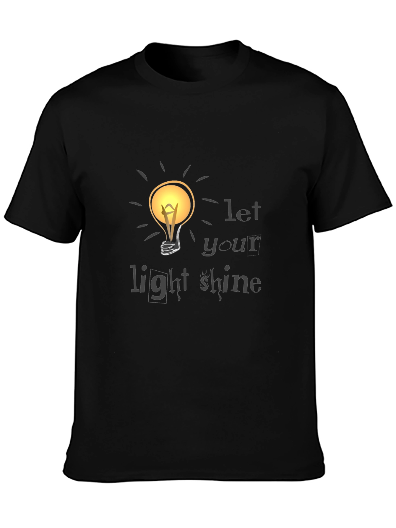 Let Your Light Shine Graphic Tee - Black