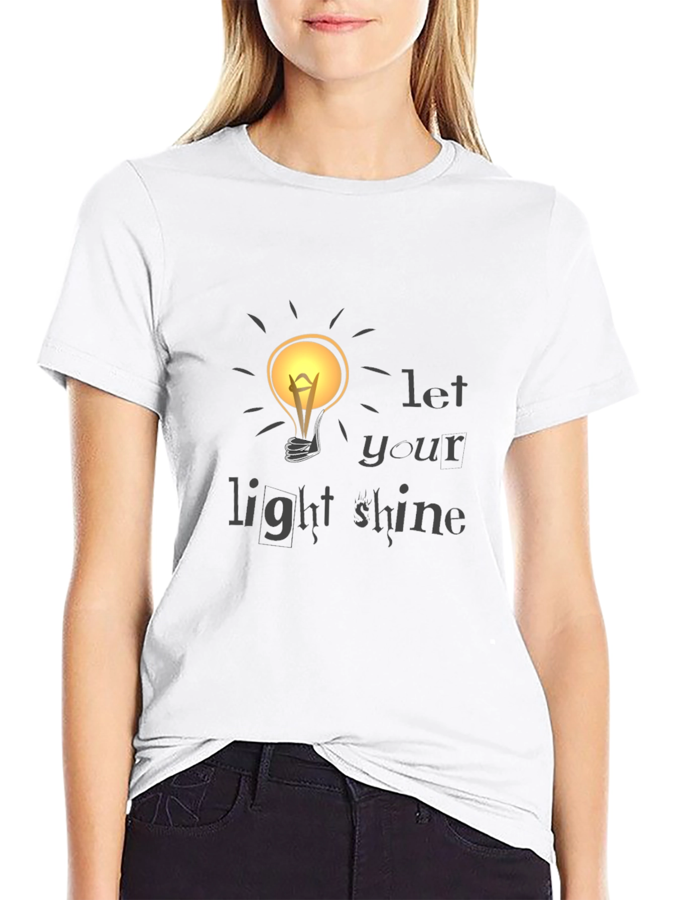 Let Your Light Shine Graphic Tee - Black