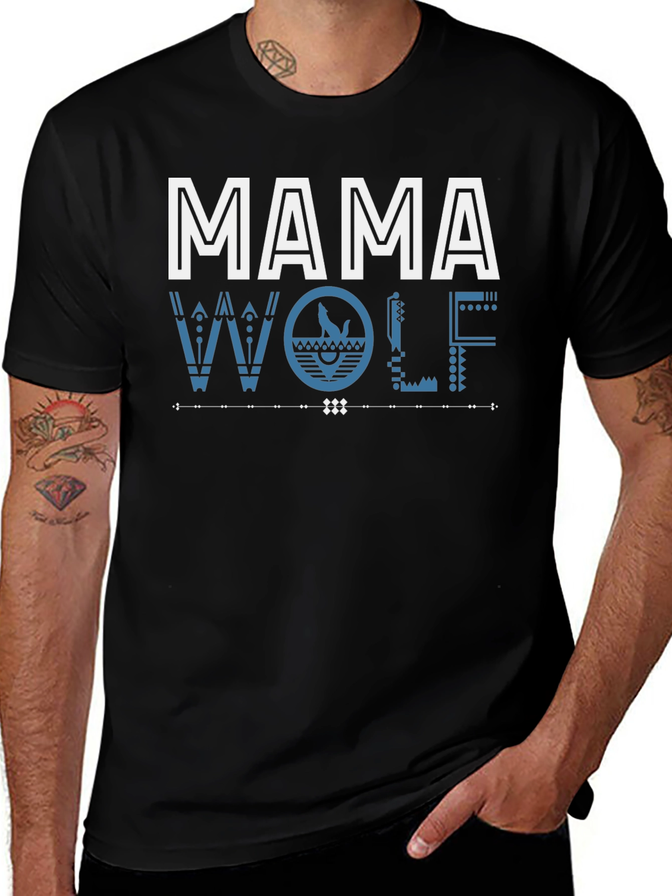 Mama Wolf Graphic Tee - Black