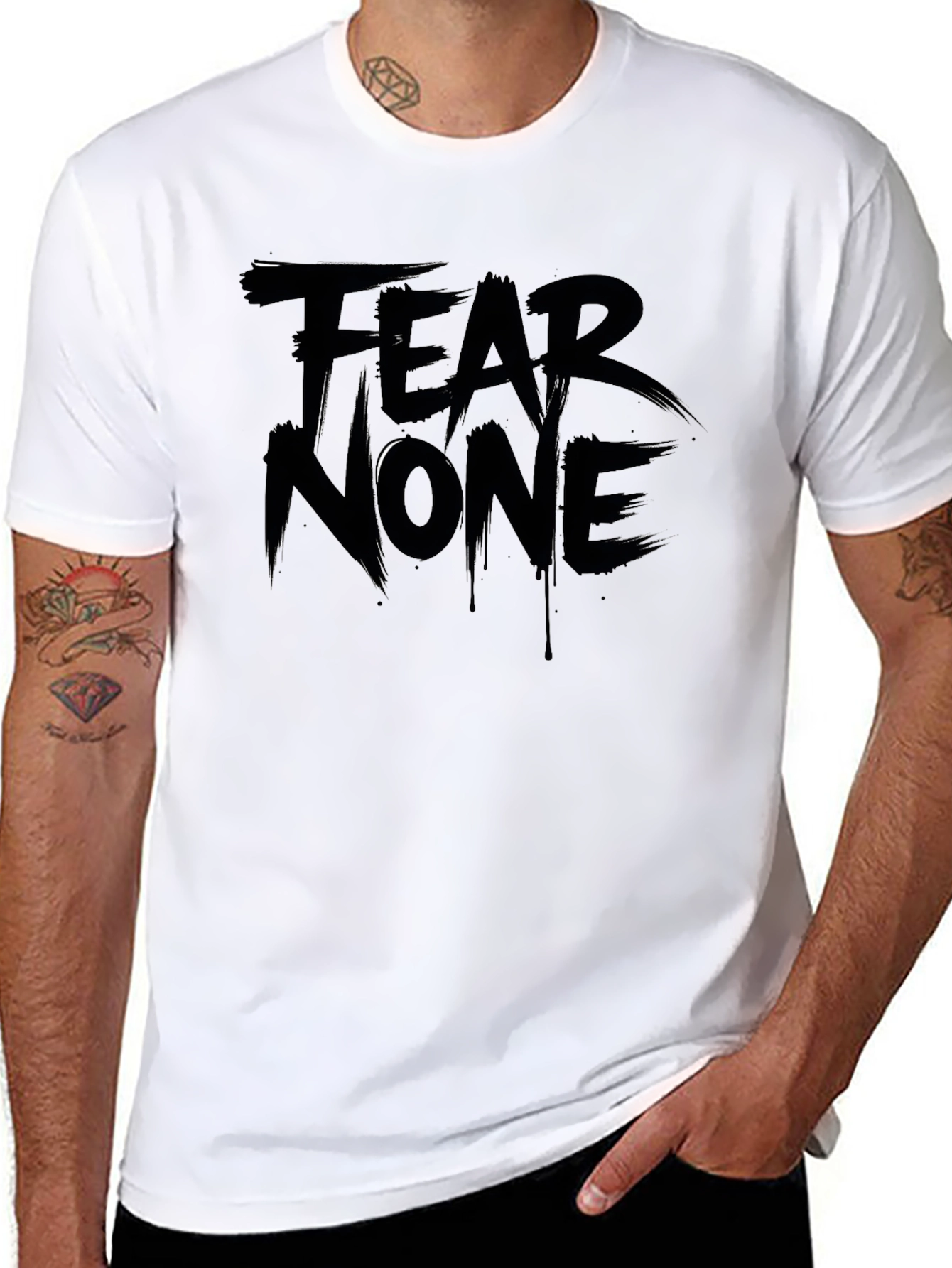 Fear None Graphic Print T-Shirt