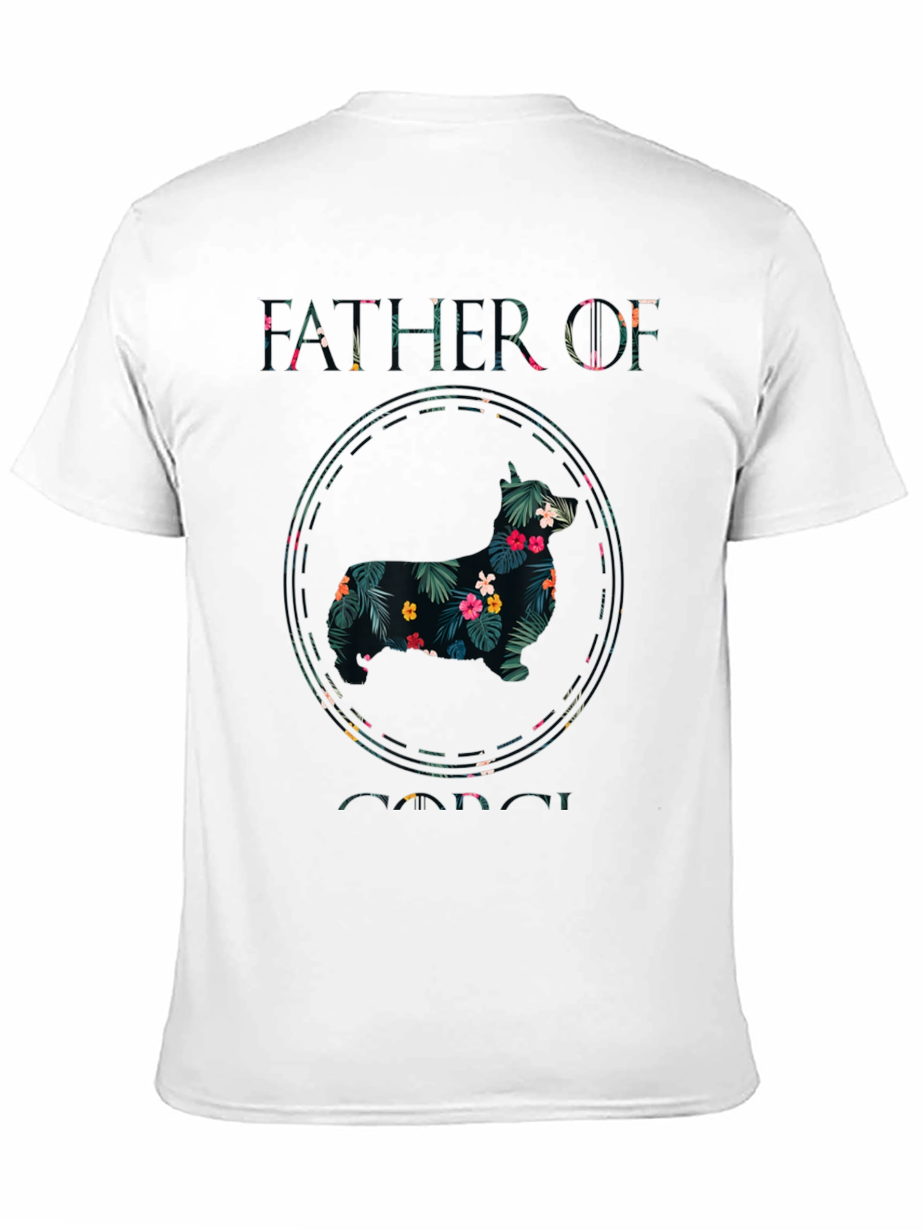 Father of Corgi Floral T-Shirt