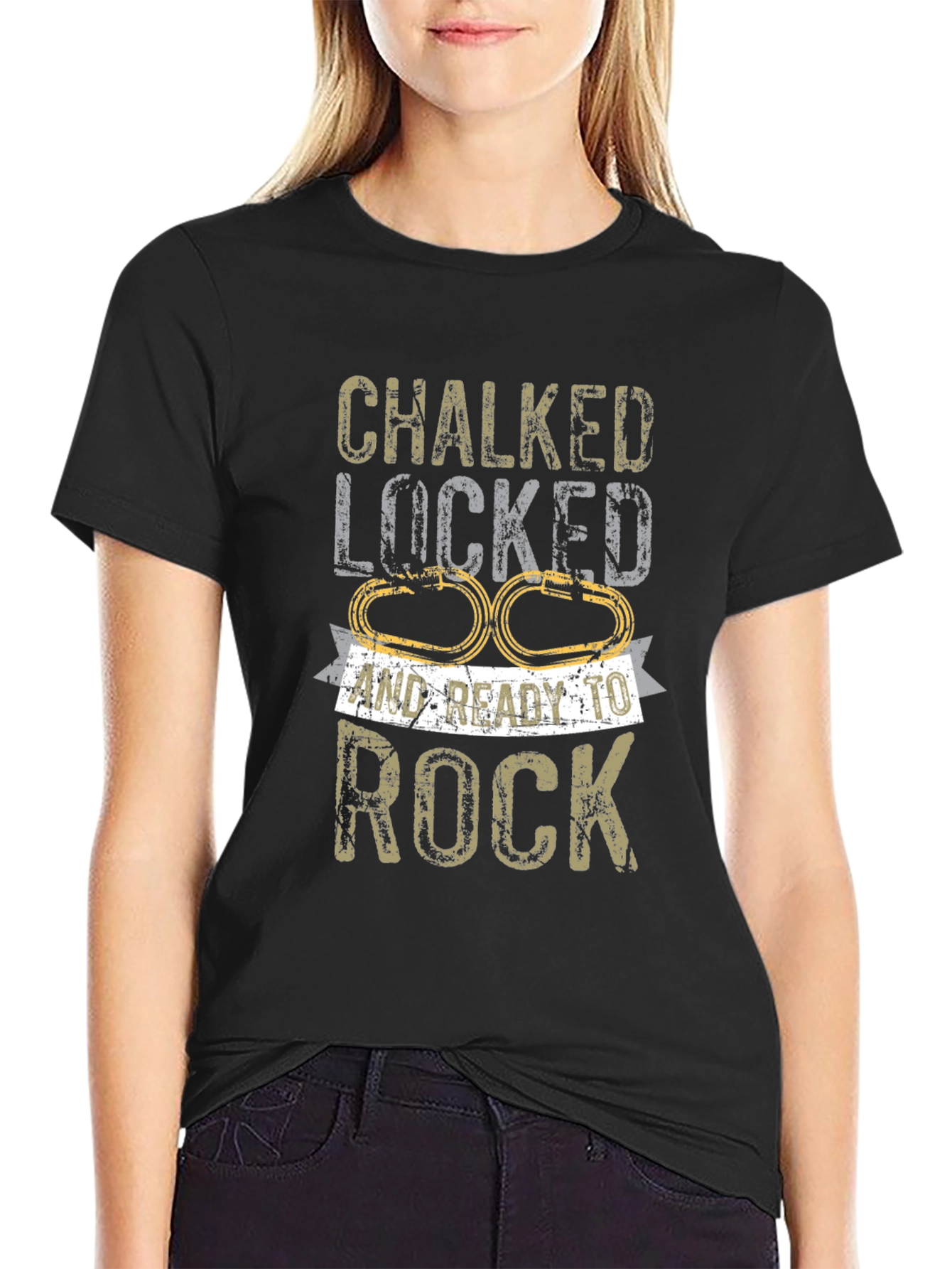 Chalked Locked Ready to Rock Climbing T-Shirt