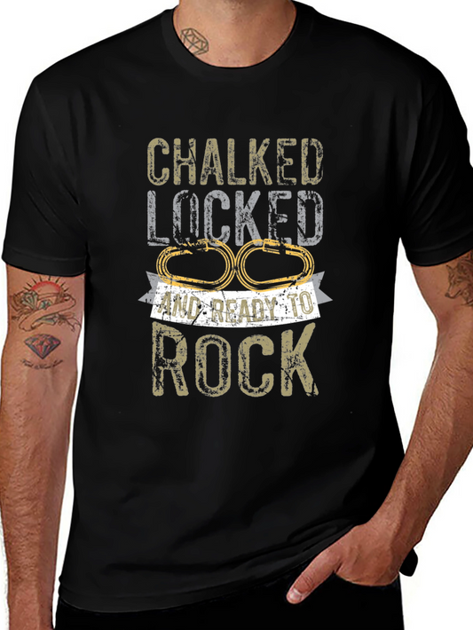 Chalked Locked Ready to Rock Climbing T-Shirt