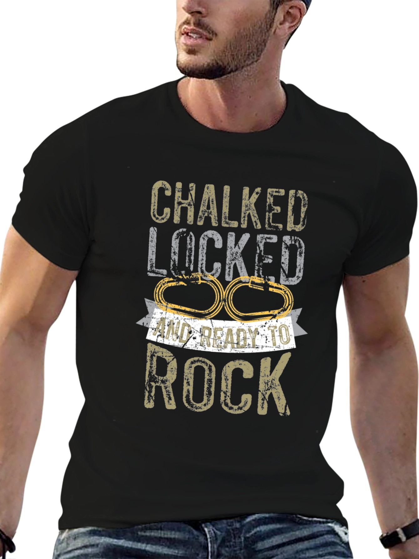 Chalked Locked Ready to Rock Climbing T-Shirt