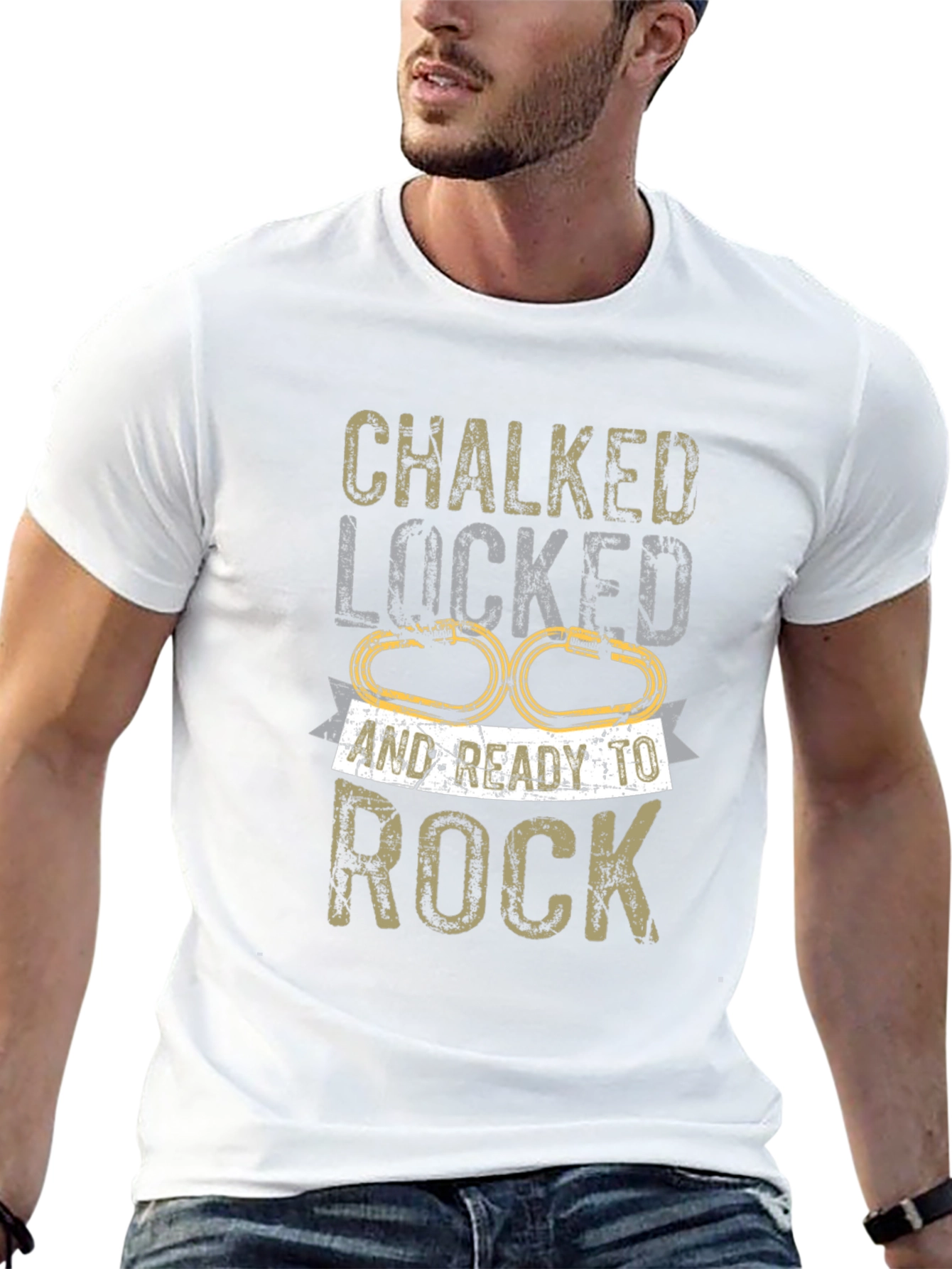 Chalked Locked Ready to Rock Climbing T-Shirt