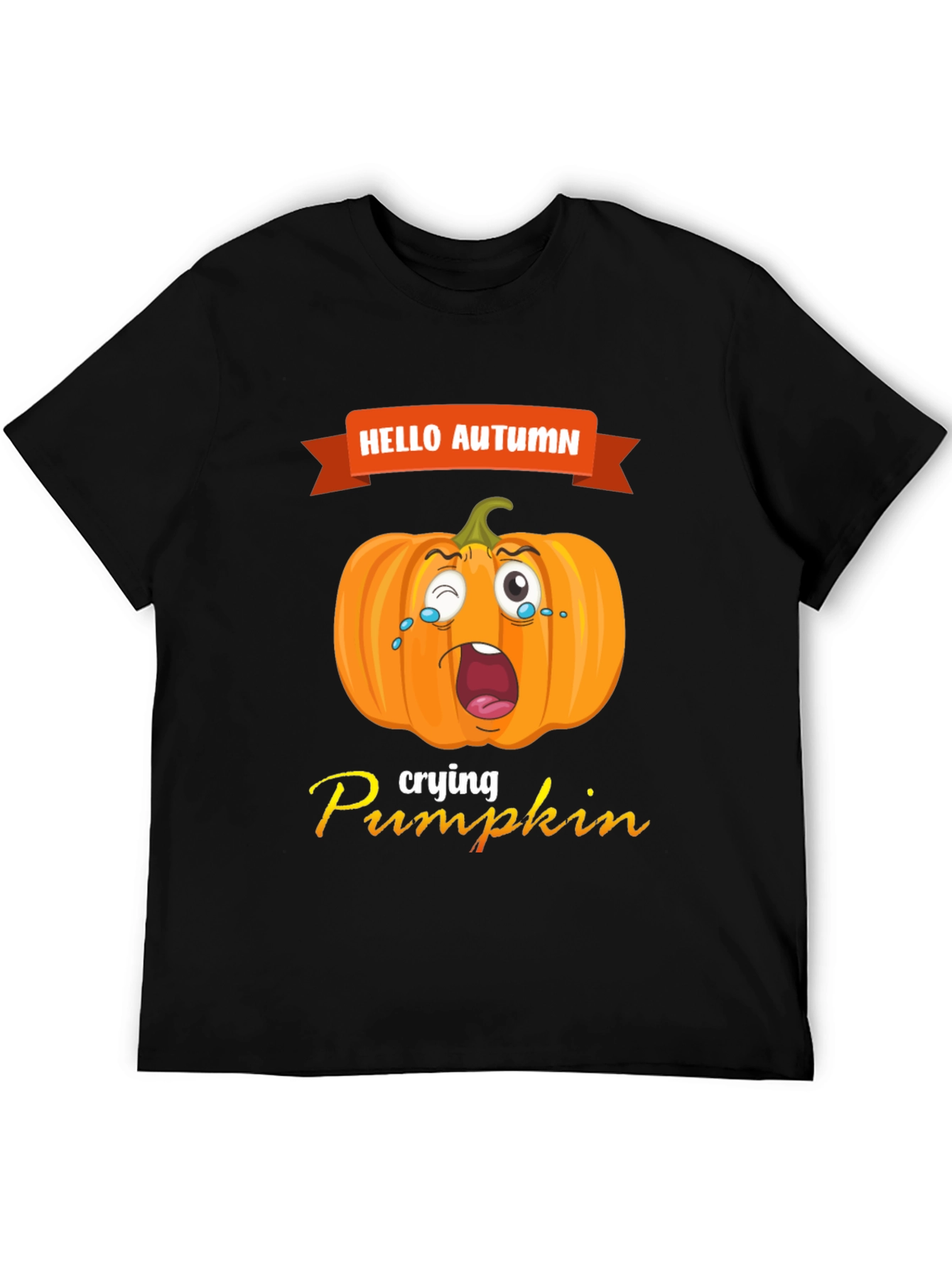 Hello Autumn Crying Pumpkin Graphic Tee