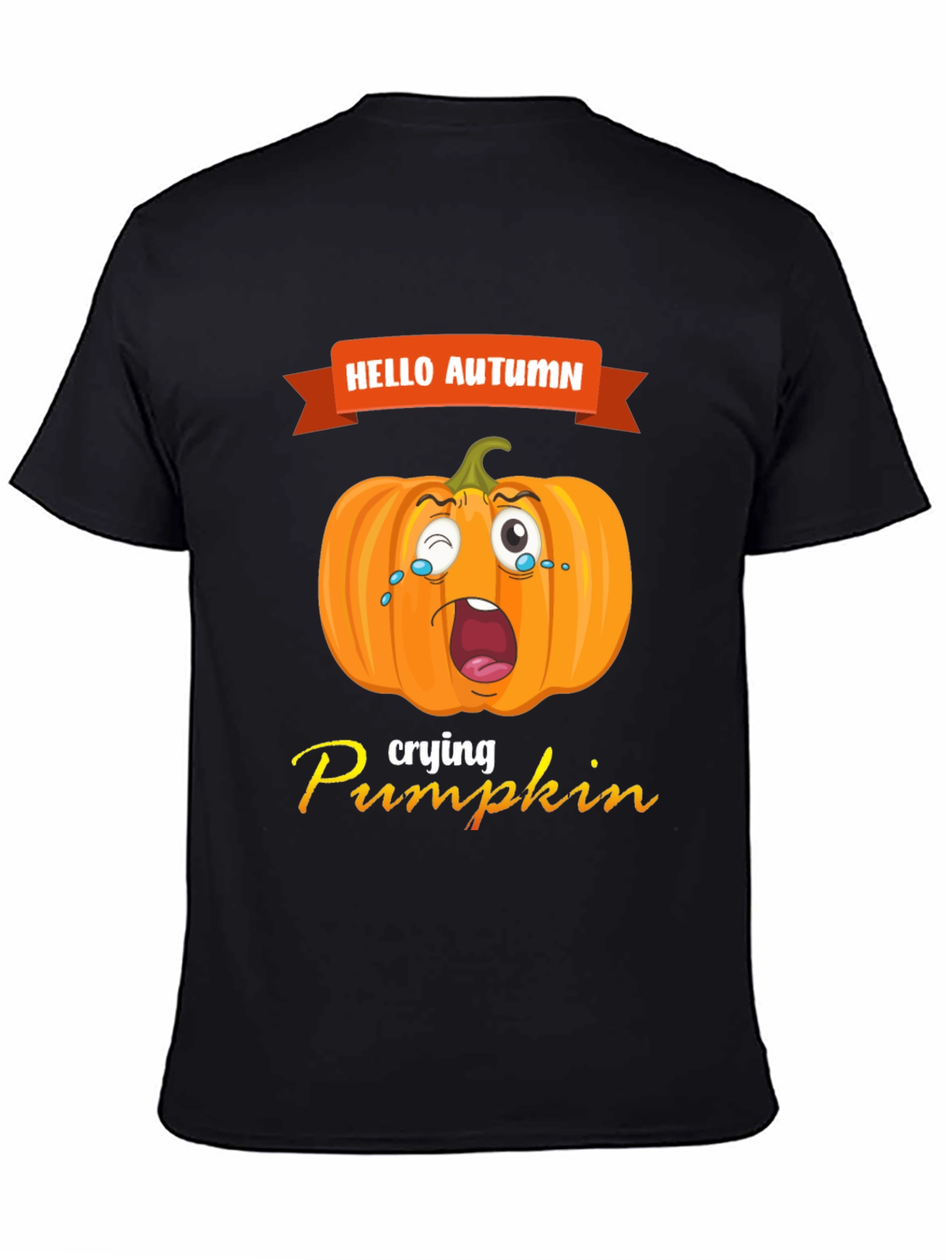 Hello Autumn Crying Pumpkin Graphic Tee