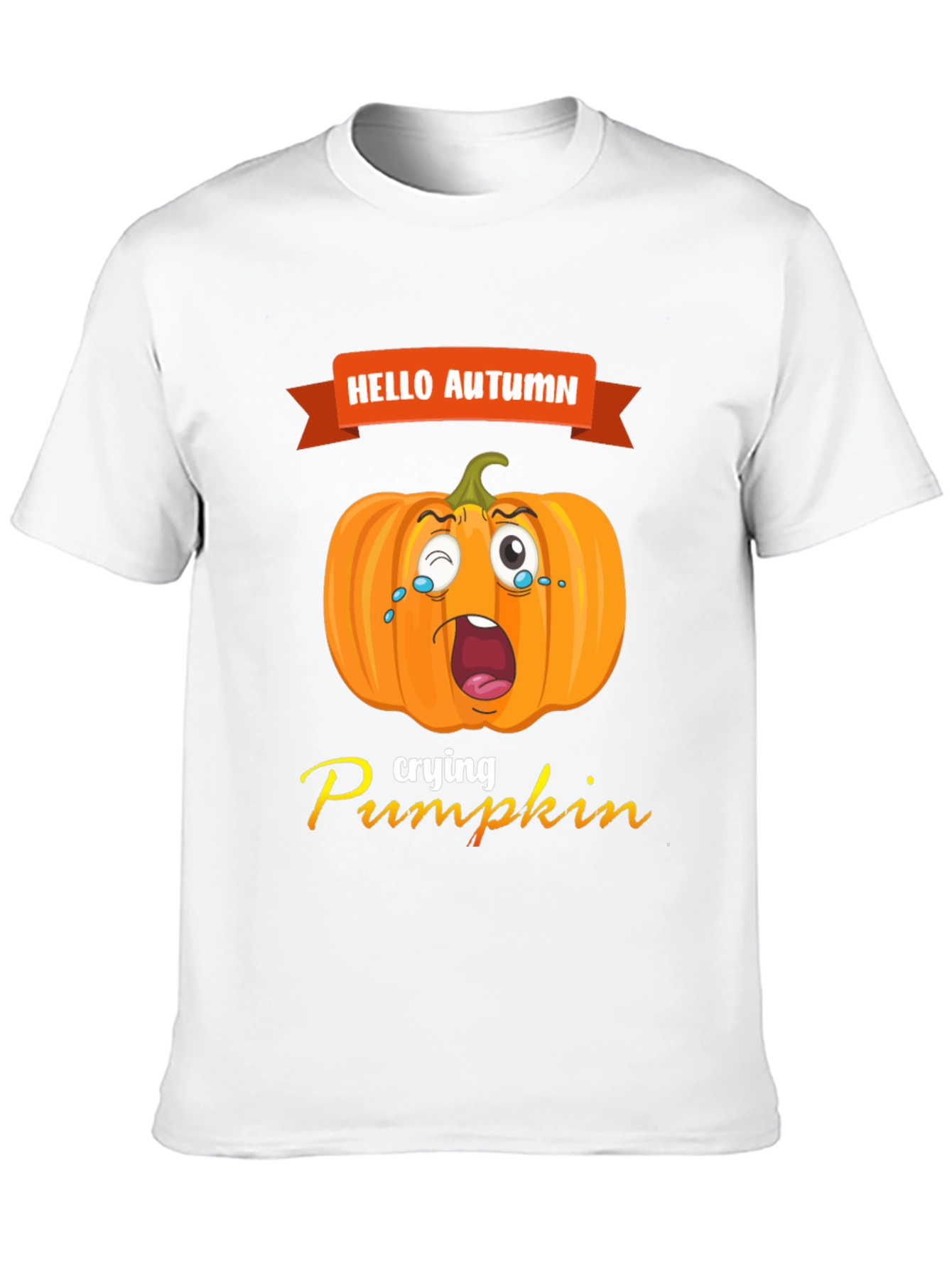 Hello Autumn Crying Pumpkin Graphic Tee