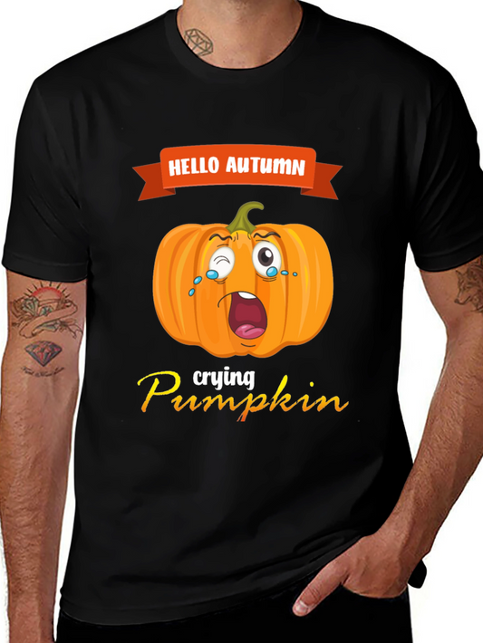 Hello Autumn Crying Pumpkin Graphic Tee