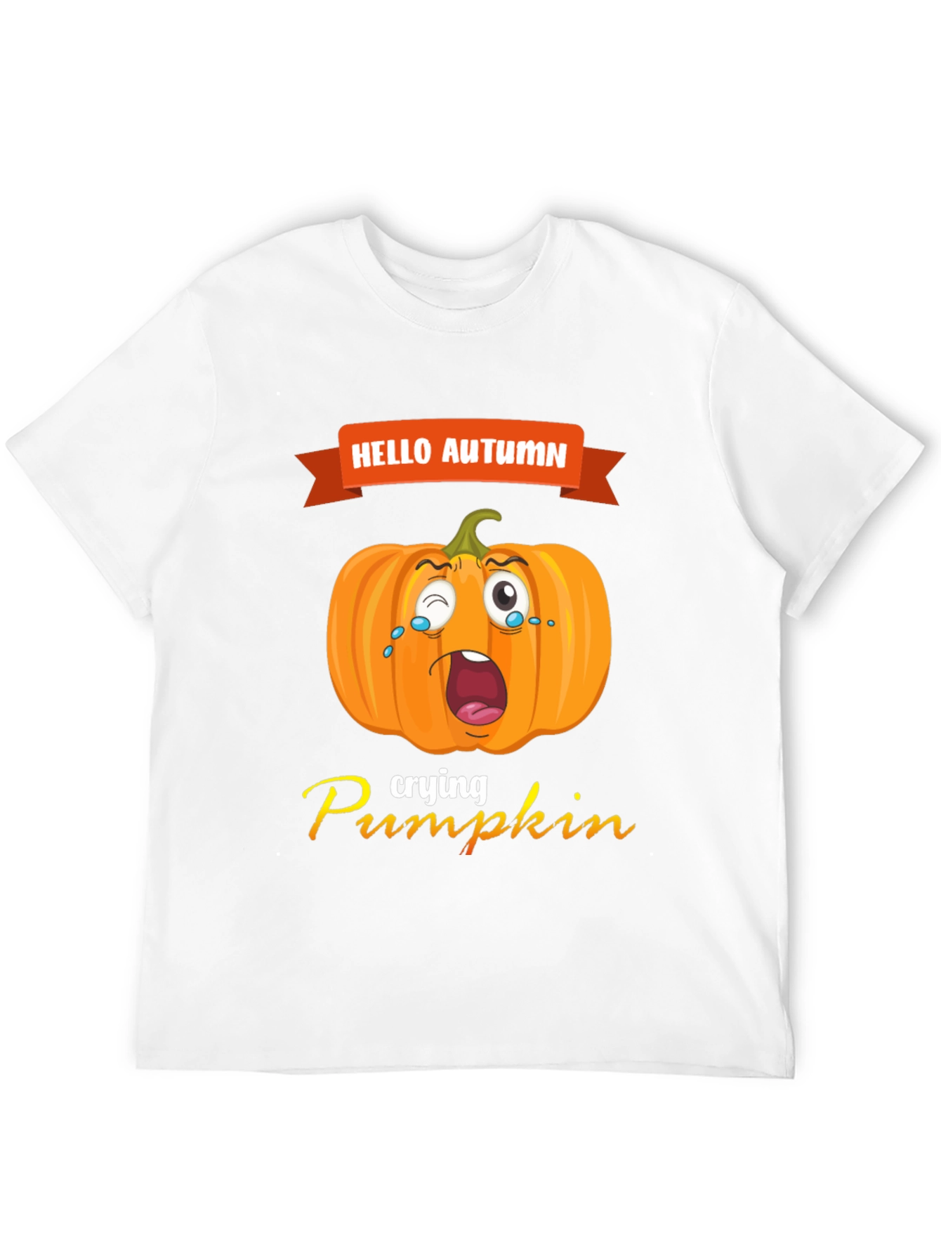 Hello Autumn Crying Pumpkin Graphic Tee