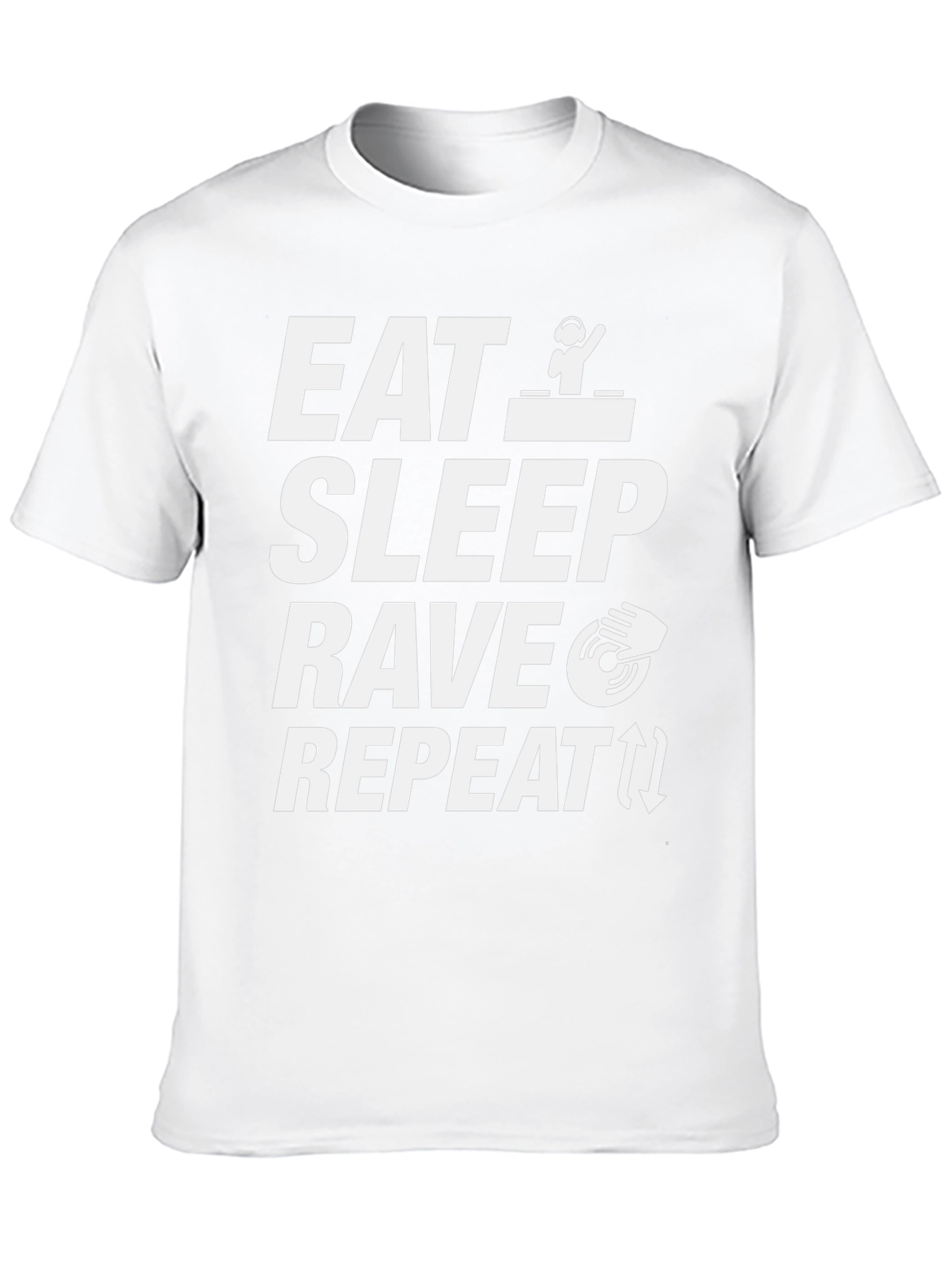 Eat Sleep Rave Repeat Black Graphic T-Shirt