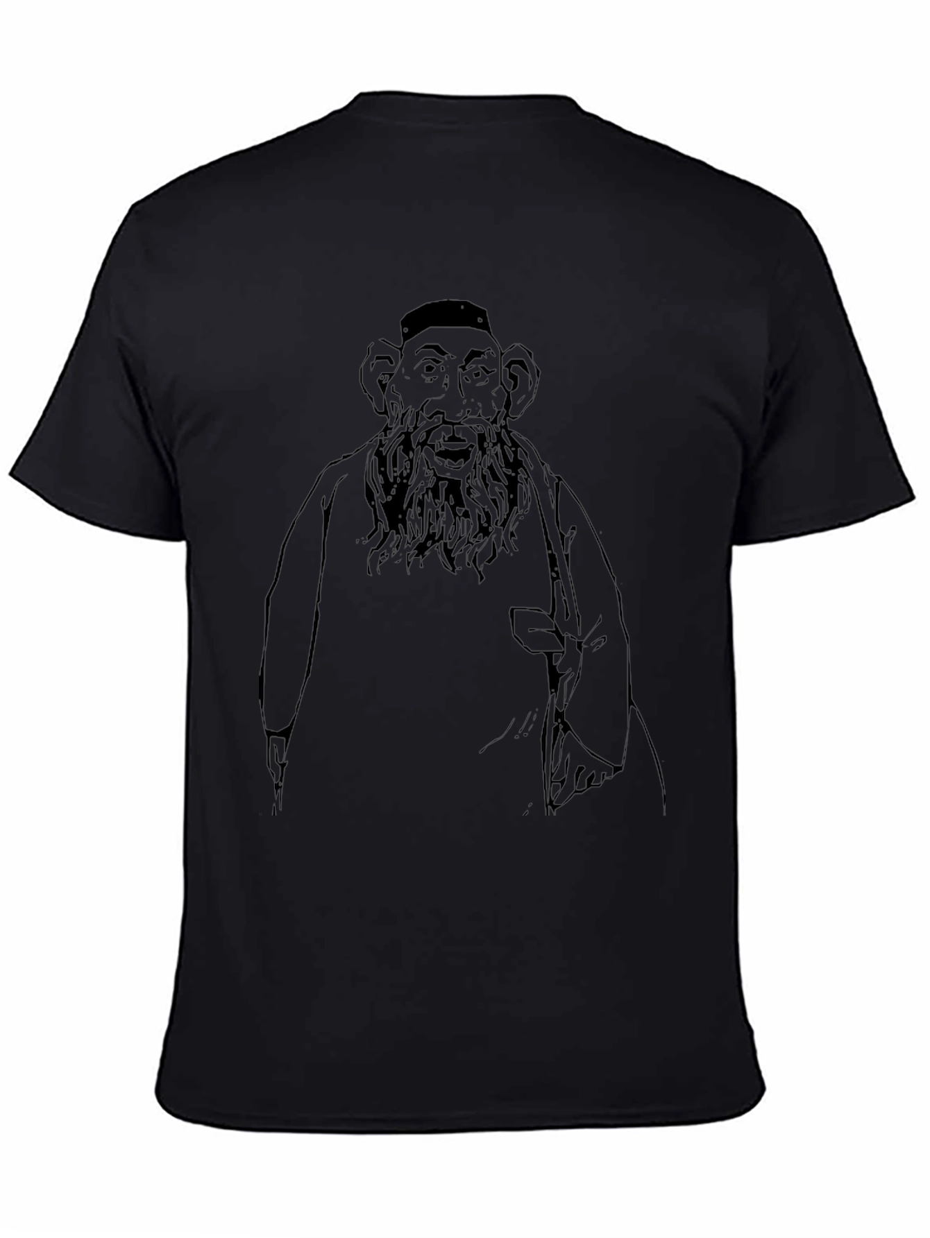 Bearded Man Graphic T-Shirt - Black