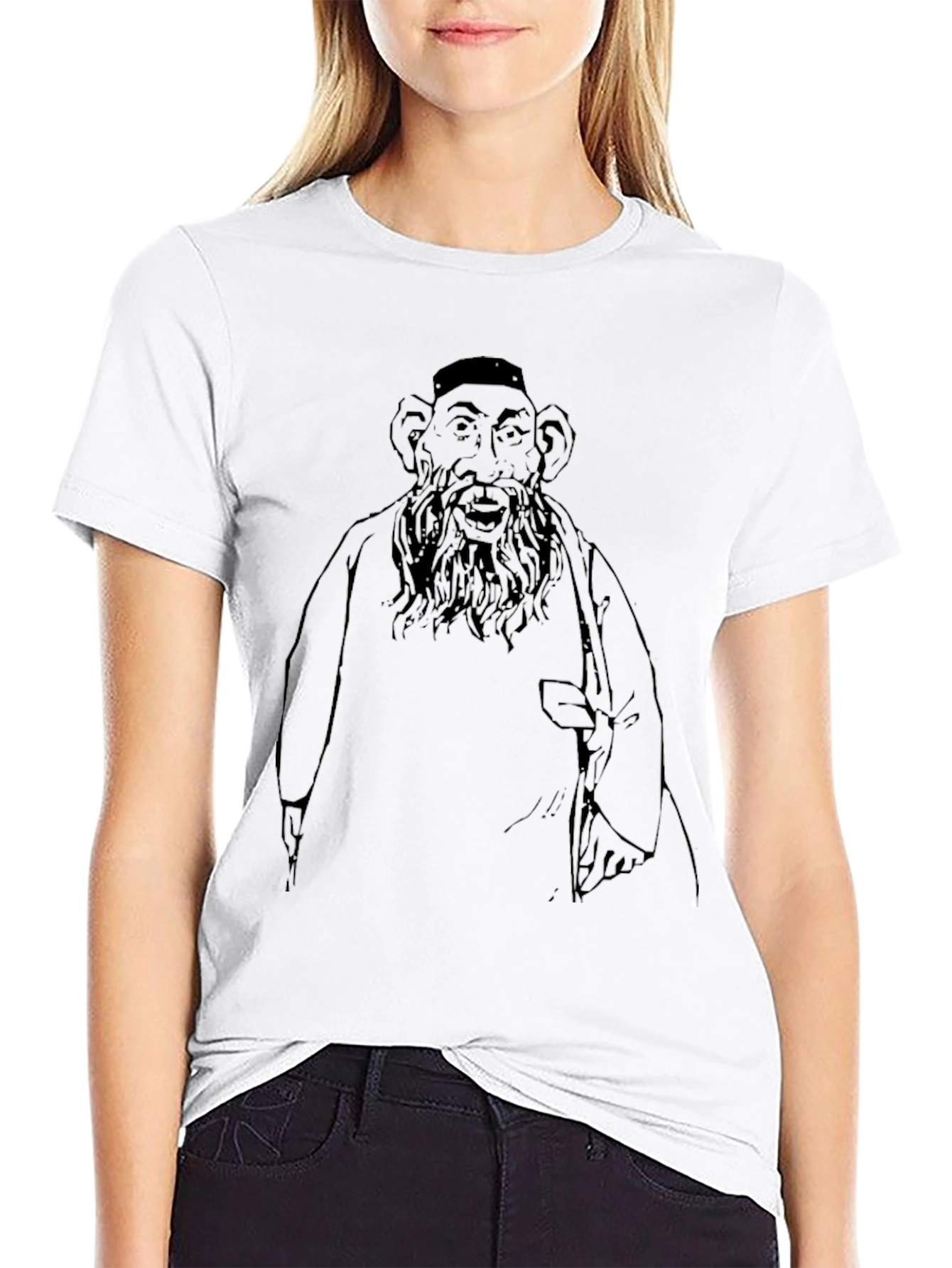 Bearded Man Graphic T-Shirt - Black