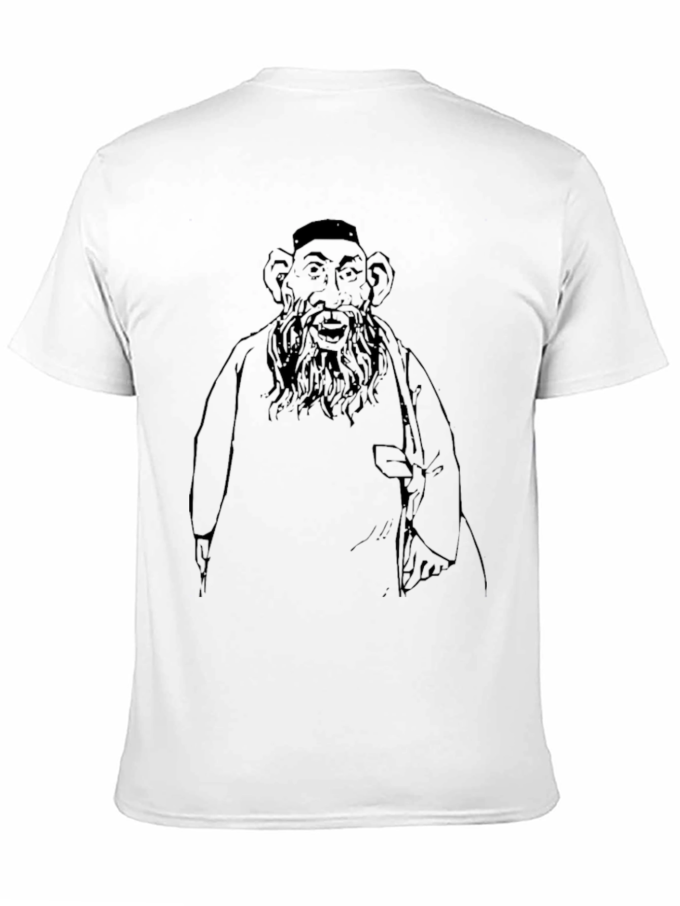 Bearded Man Graphic T-Shirt - Black
