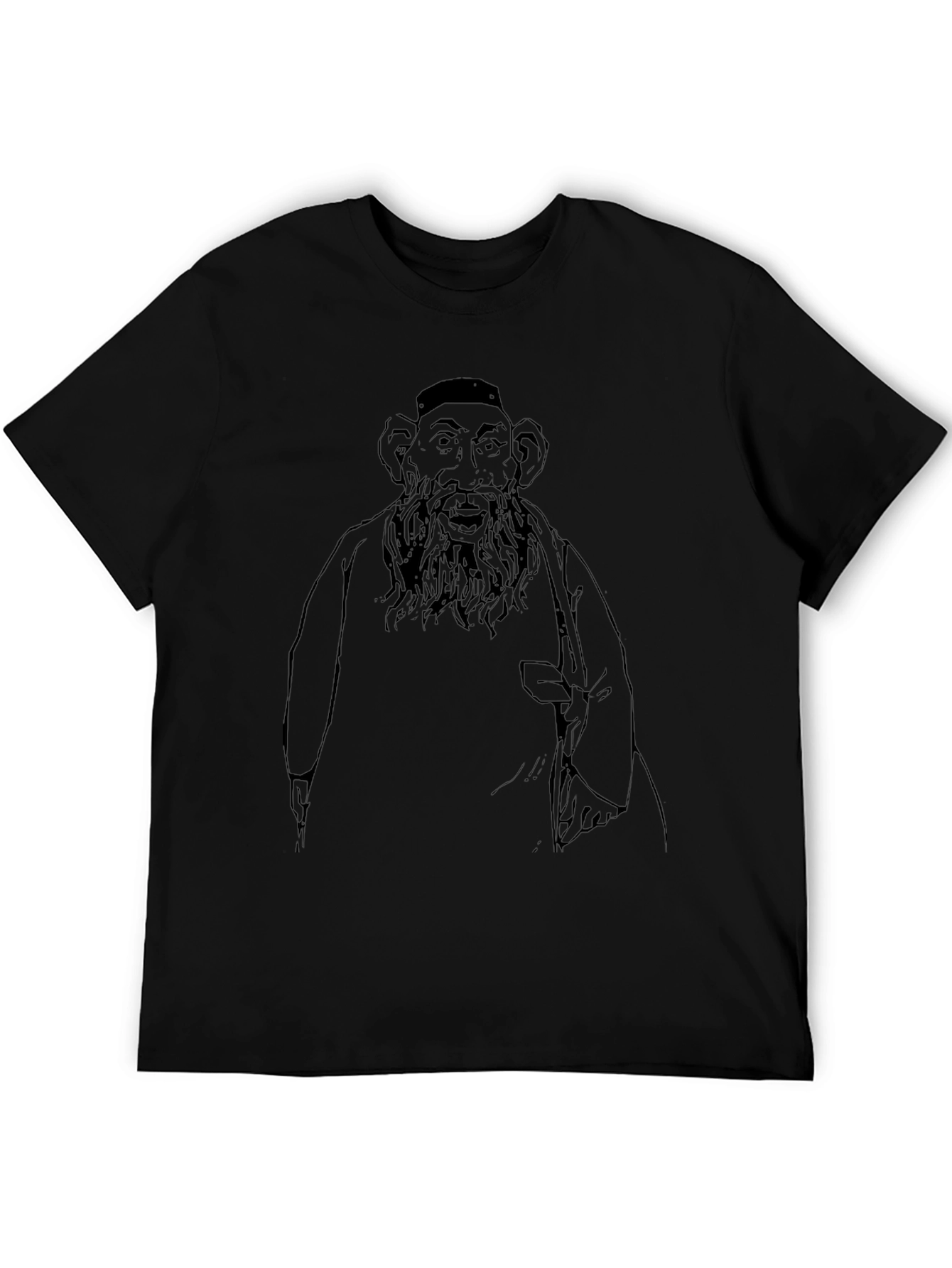 Bearded Man Graphic T-Shirt - Black