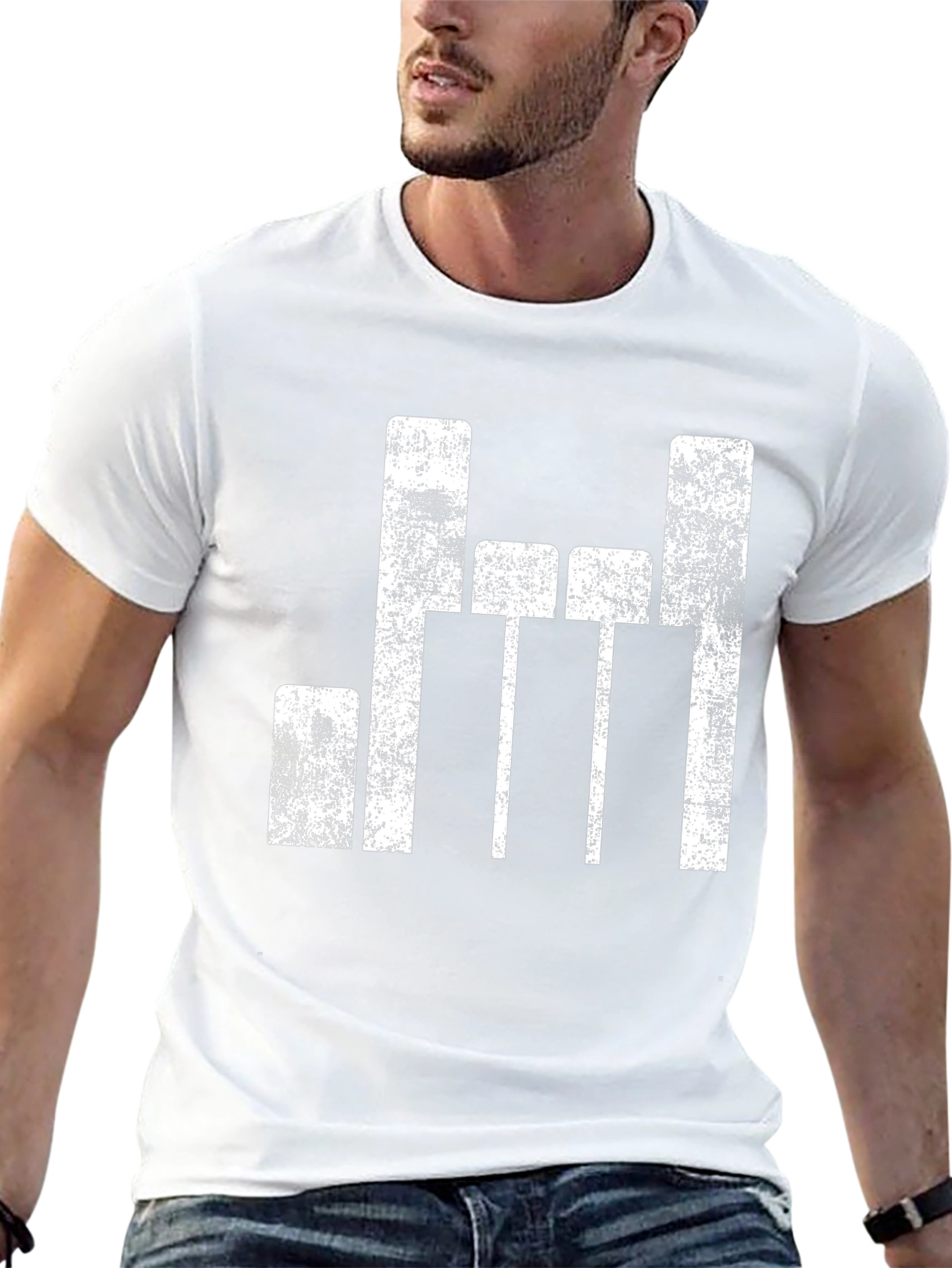 Distressed Equalizer Graphic T-Shirt