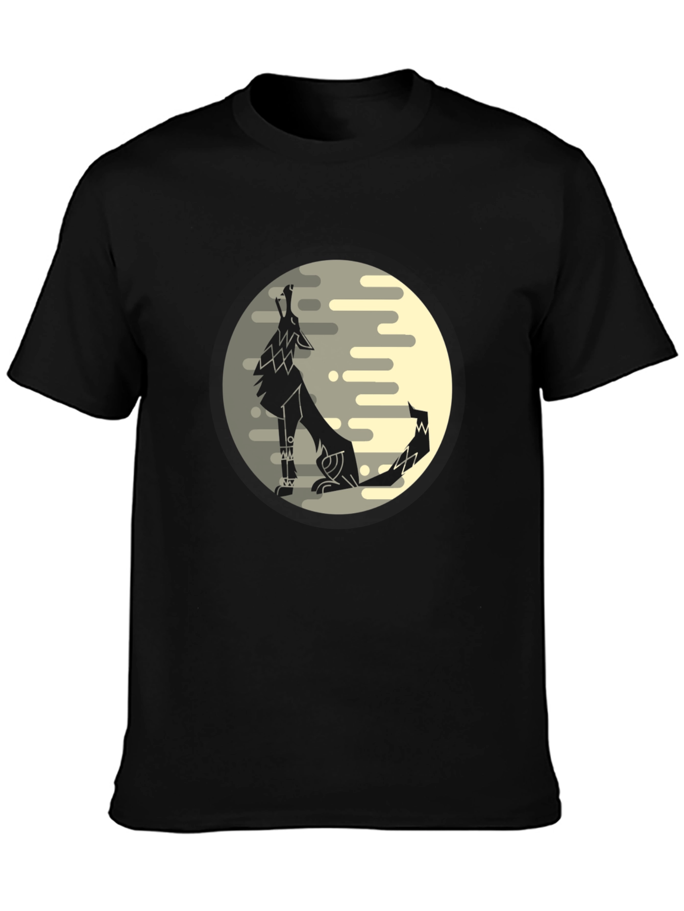 Wolf Moon Graphic Tee - Black Cotton Comfort