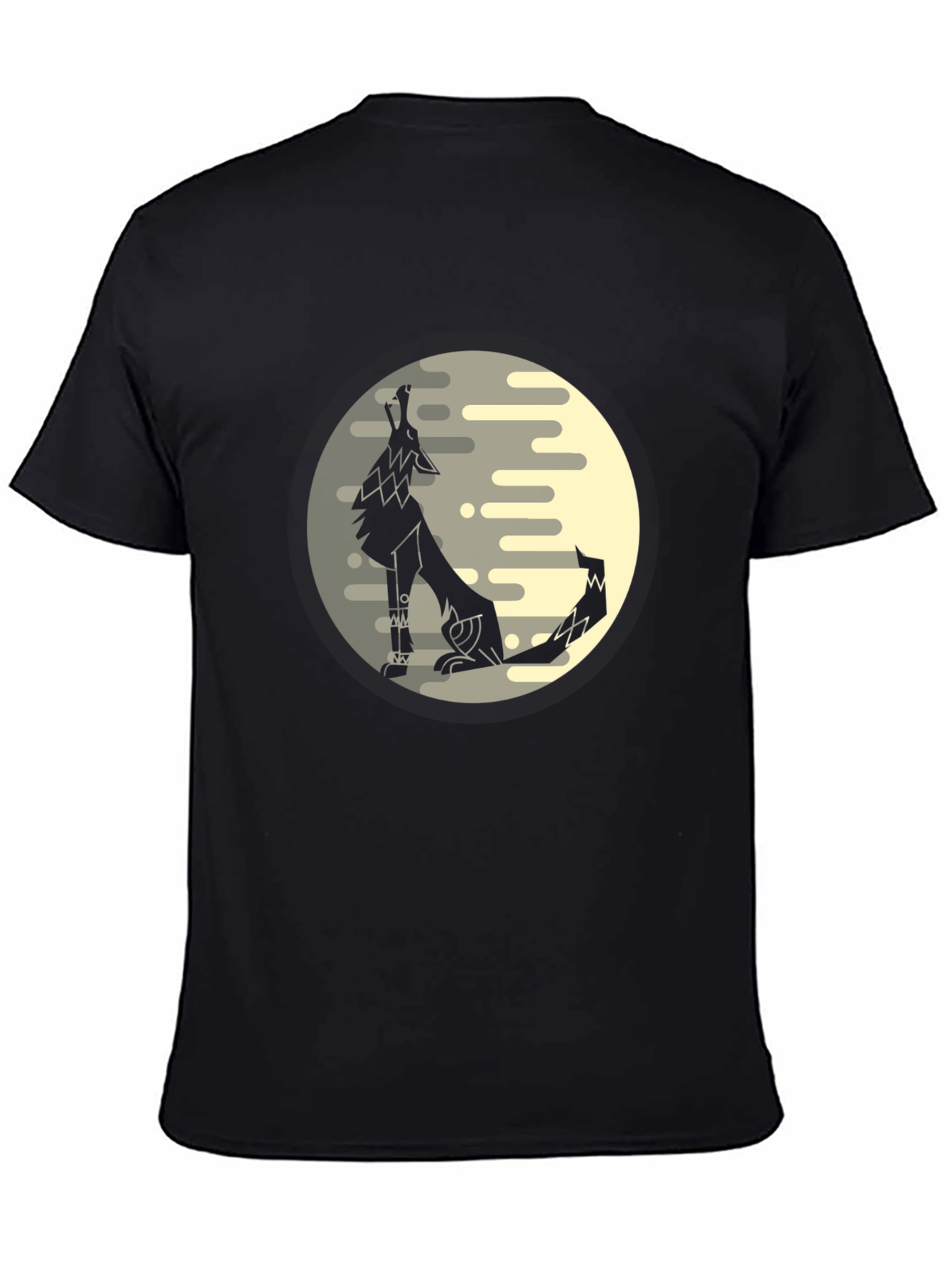 Wolf Moon Graphic Tee - Black Cotton Comfort