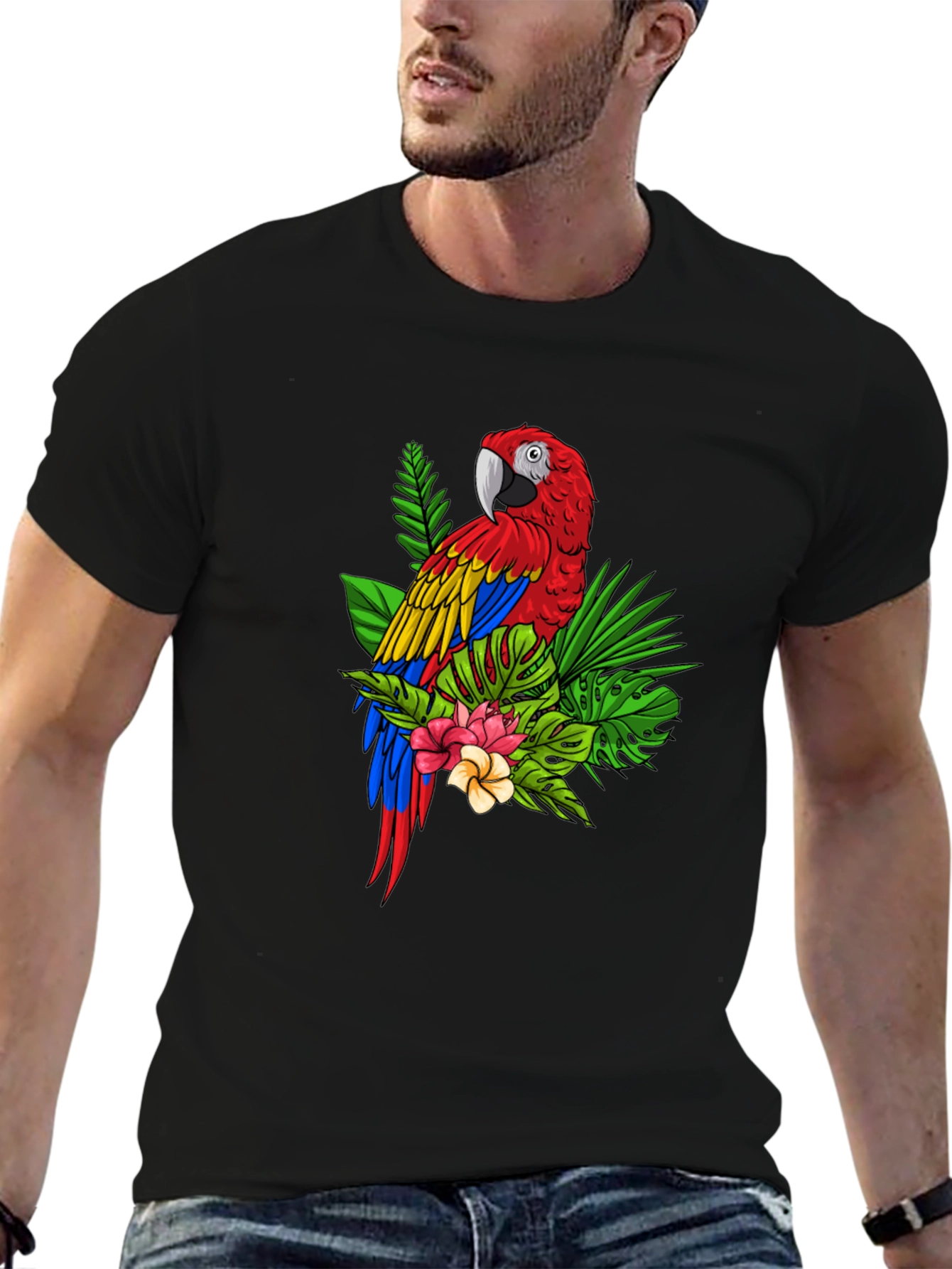 Tropical Parrot Graphic Tee