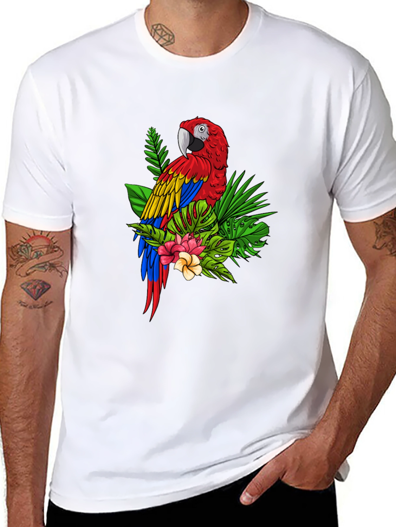 Tropical Parrot Graphic Tee