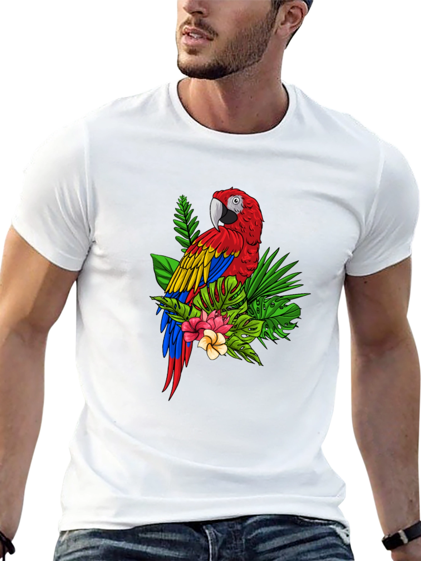 Tropical Parrot Graphic Tee