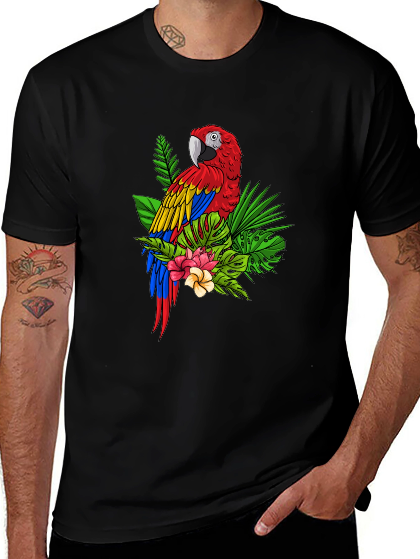 Tropical Parrot Graphic Tee