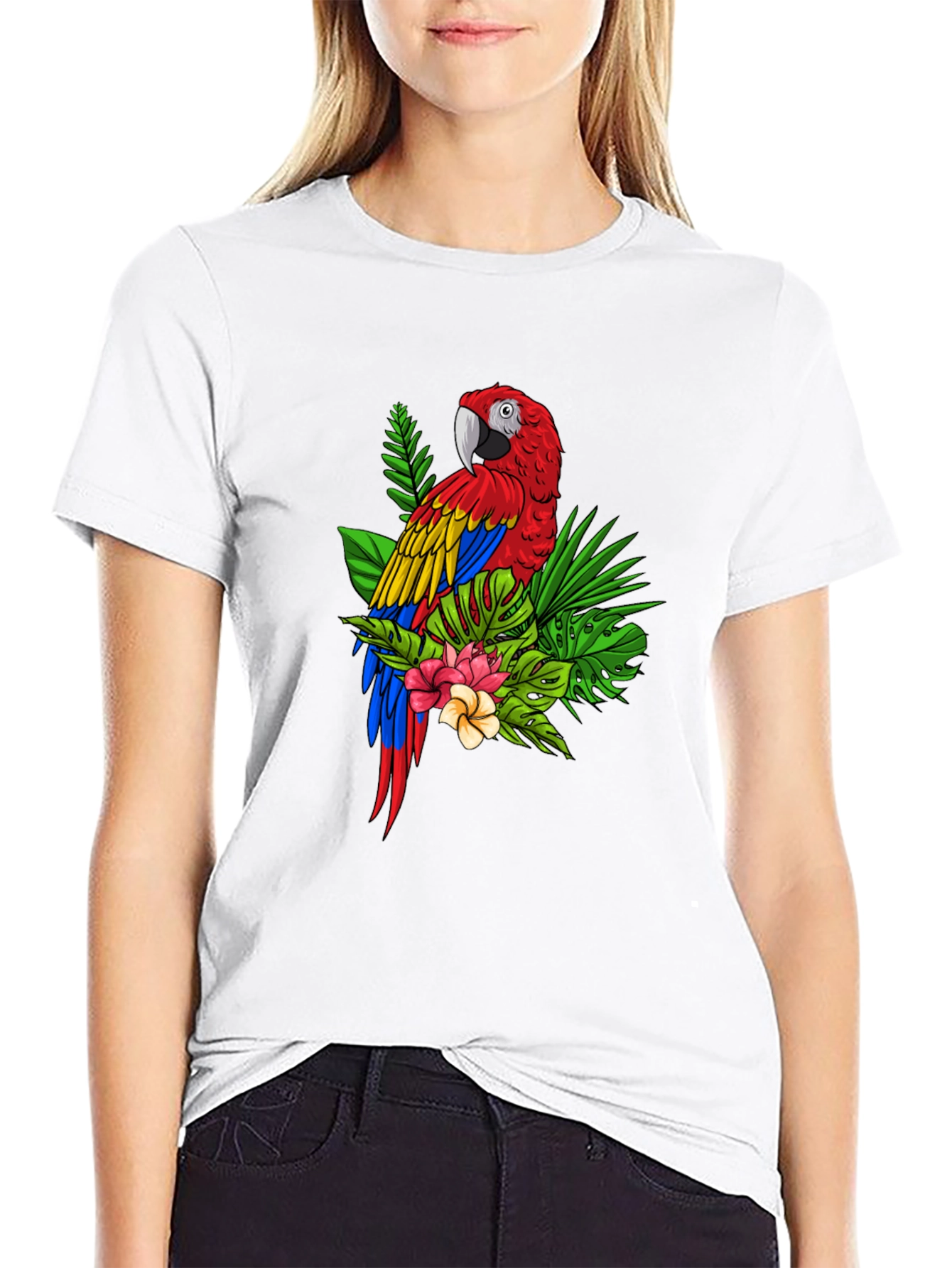 Tropical Parrot Graphic Tee