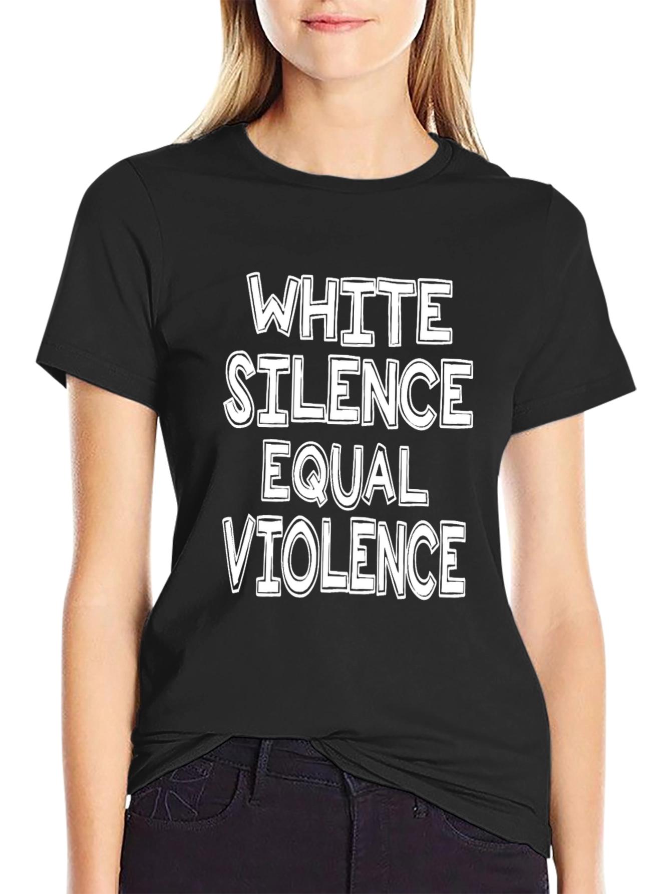 White Silence Equals Violence Graphic Tee