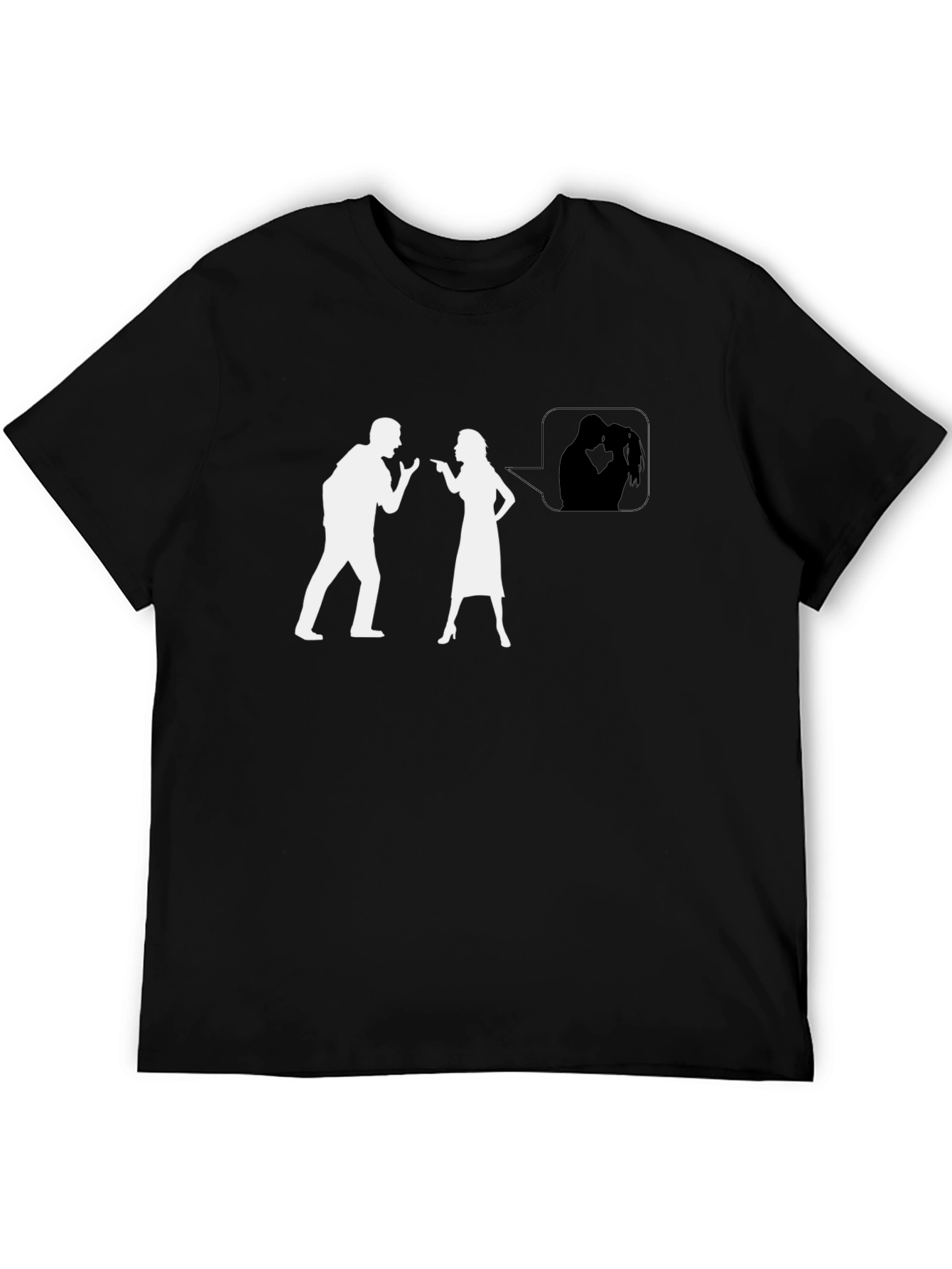 Funny Arguing Couple T-Shirt - Black Tee