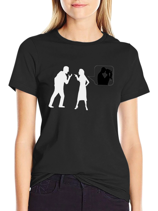 Funny Arguing Couple T-Shirt - Black Tee