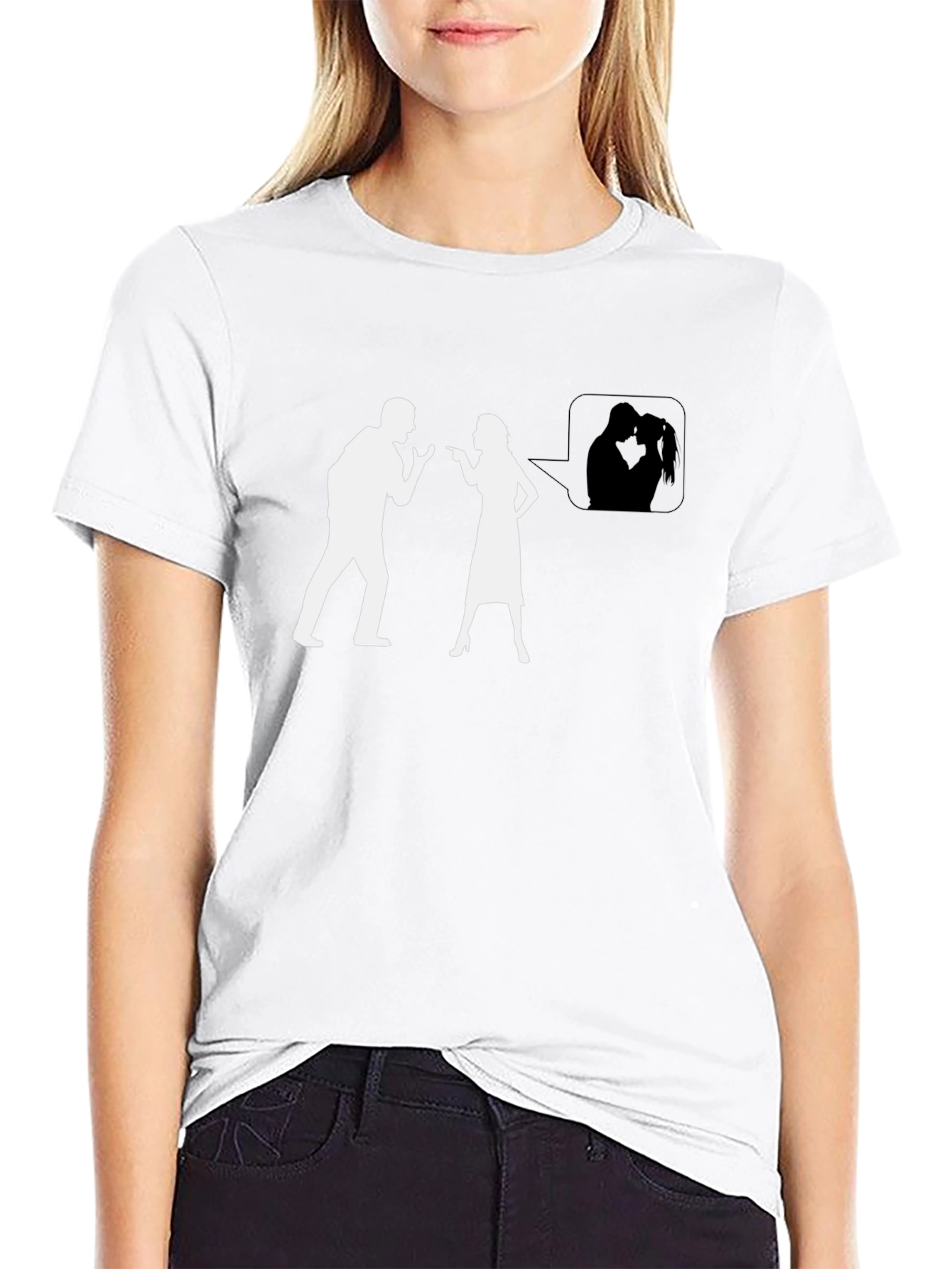 Funny Arguing Couple T-Shirt - Black Tee