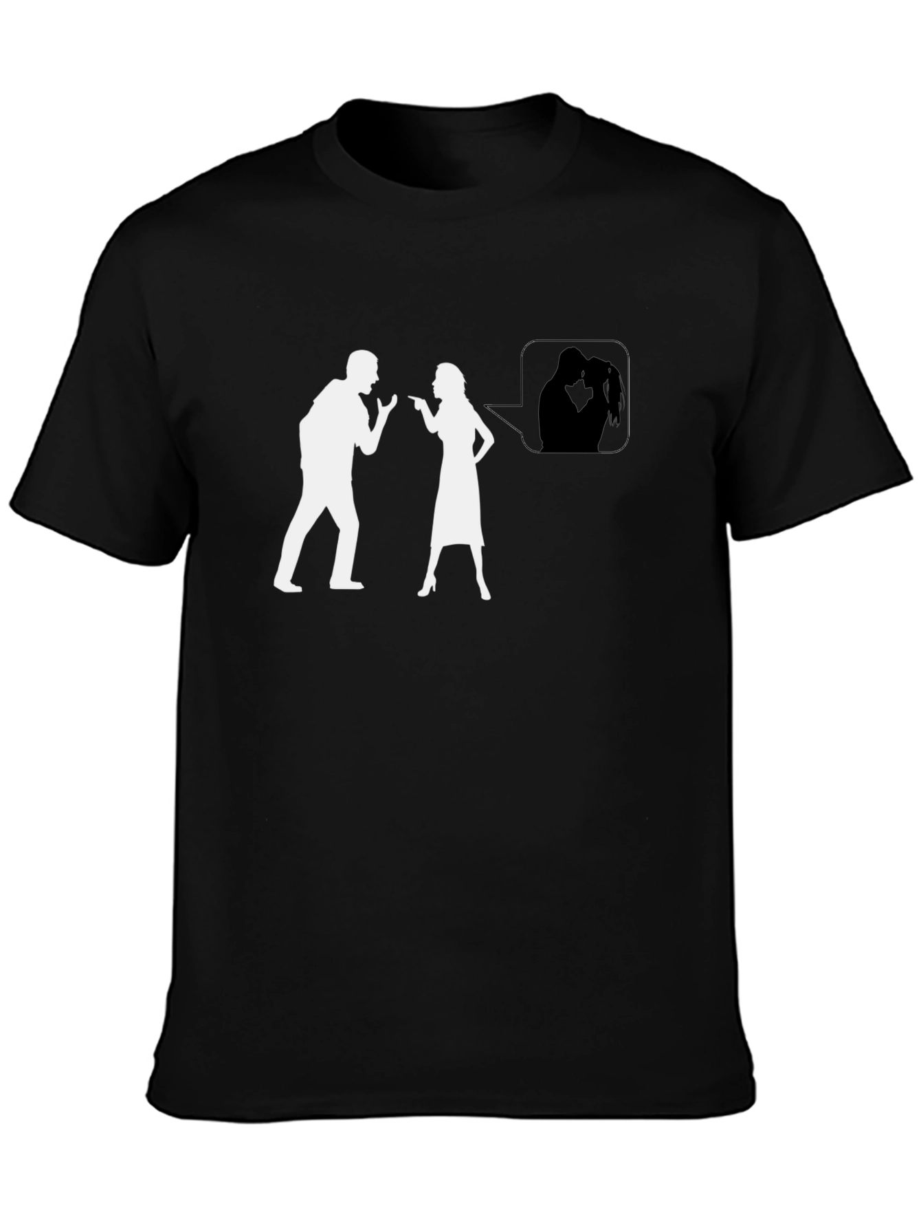 Funny Arguing Couple T-Shirt - Black Tee