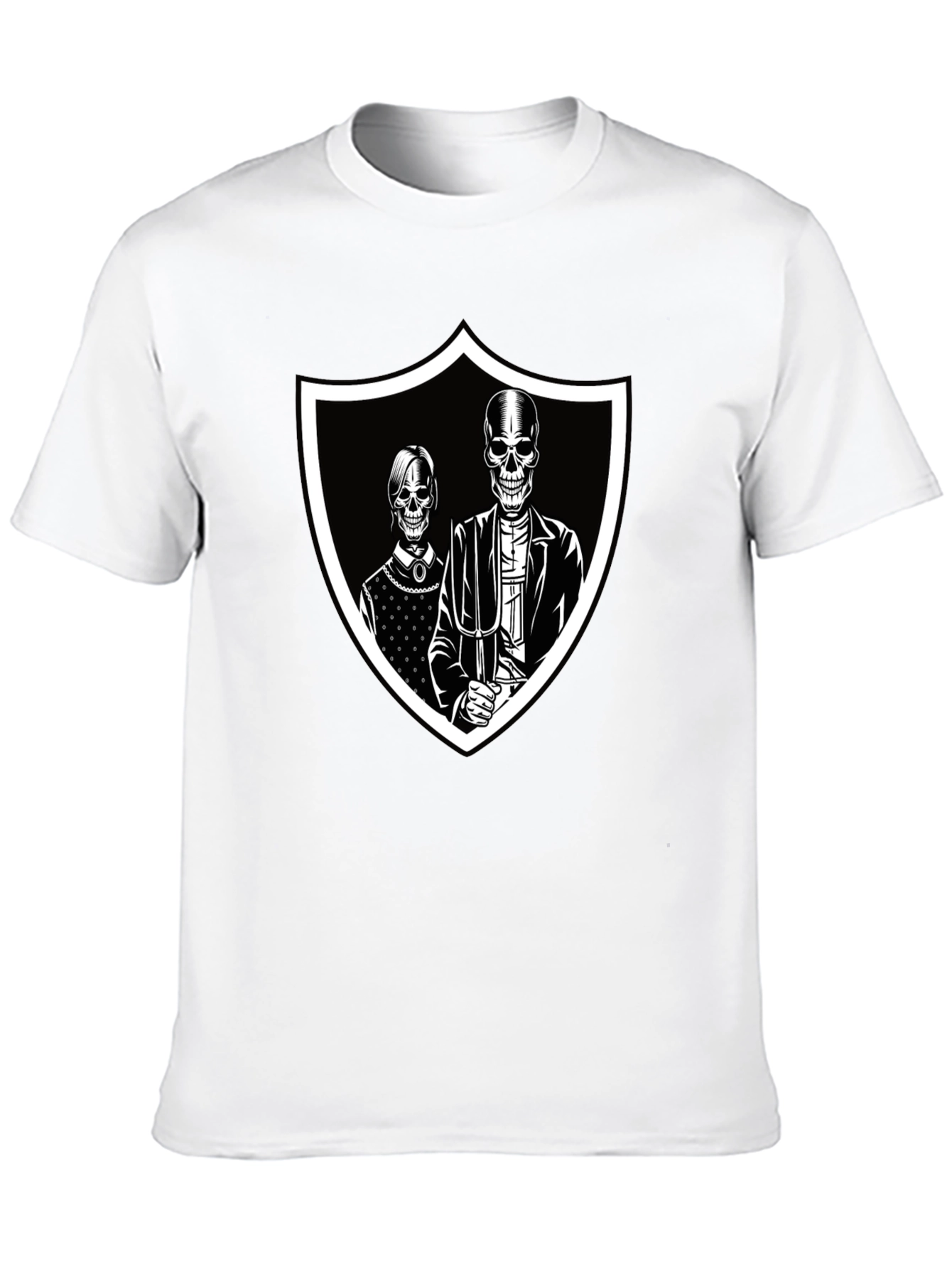 Skeleton American Gothic Black T-Shirt