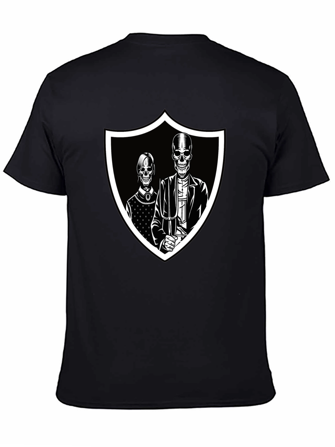 Skeleton American Gothic Black T-Shirt