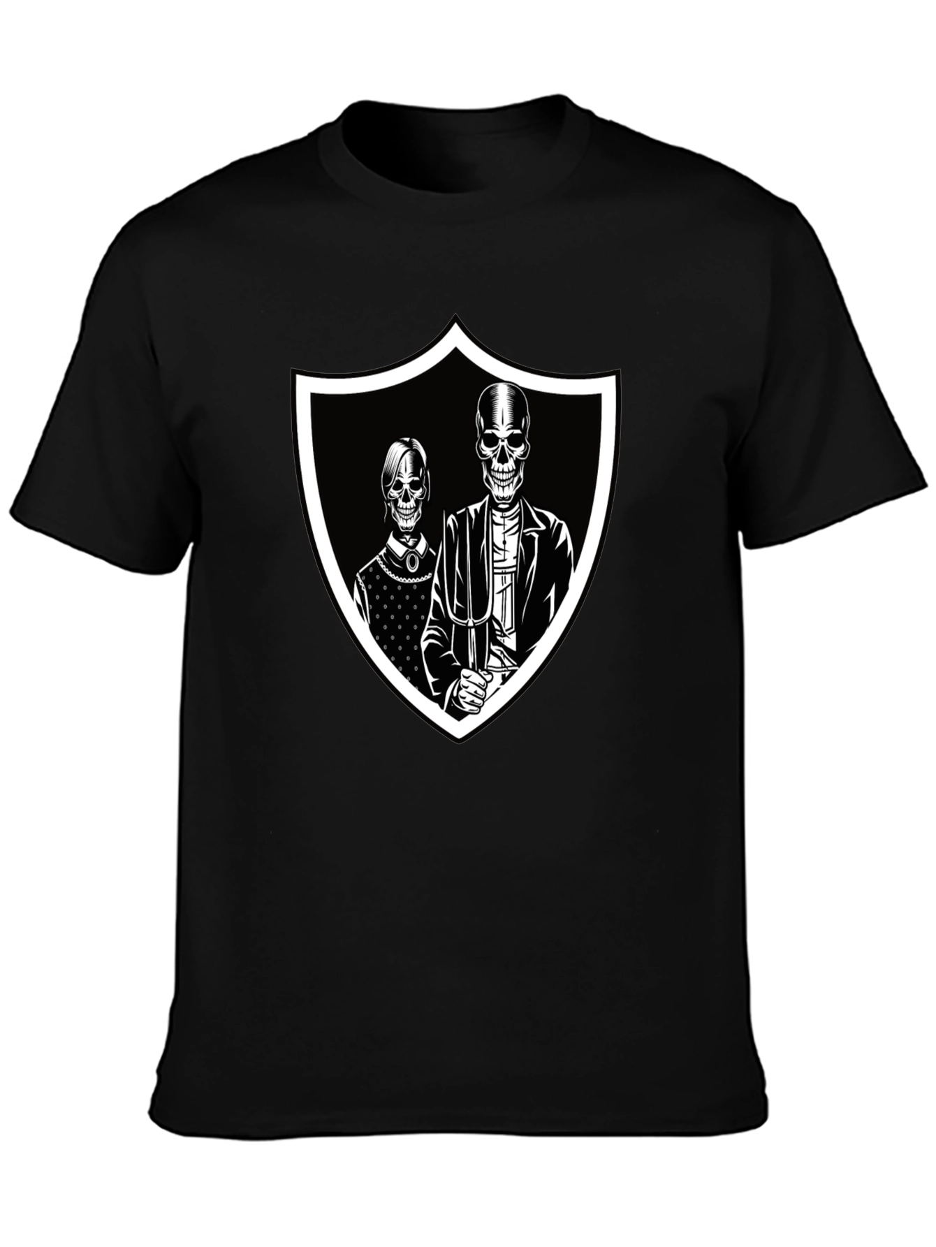 Skeleton American Gothic Black T-Shirt