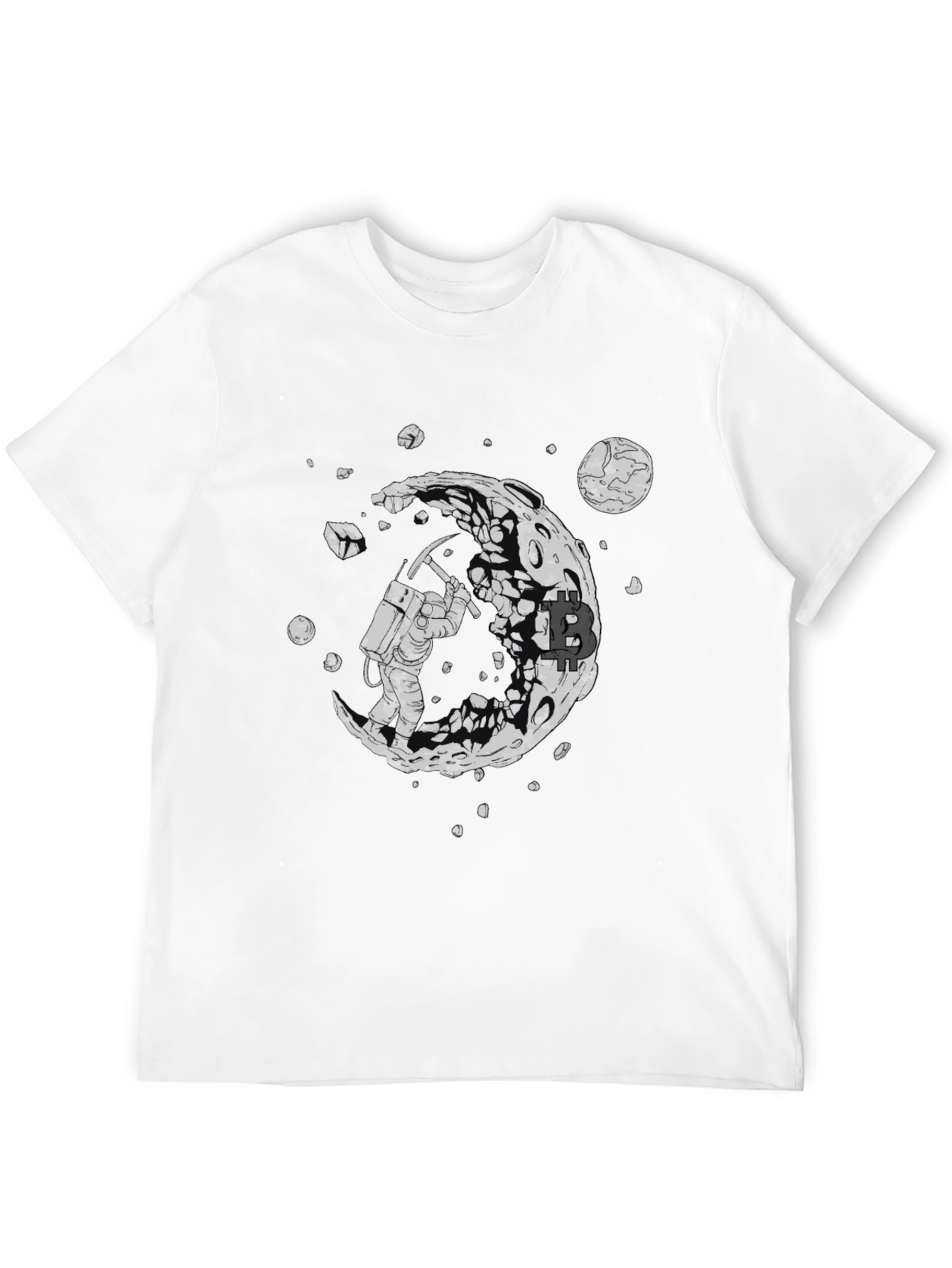 Bitcoin Moon Miner T-Shirt - Crypto Astronaut