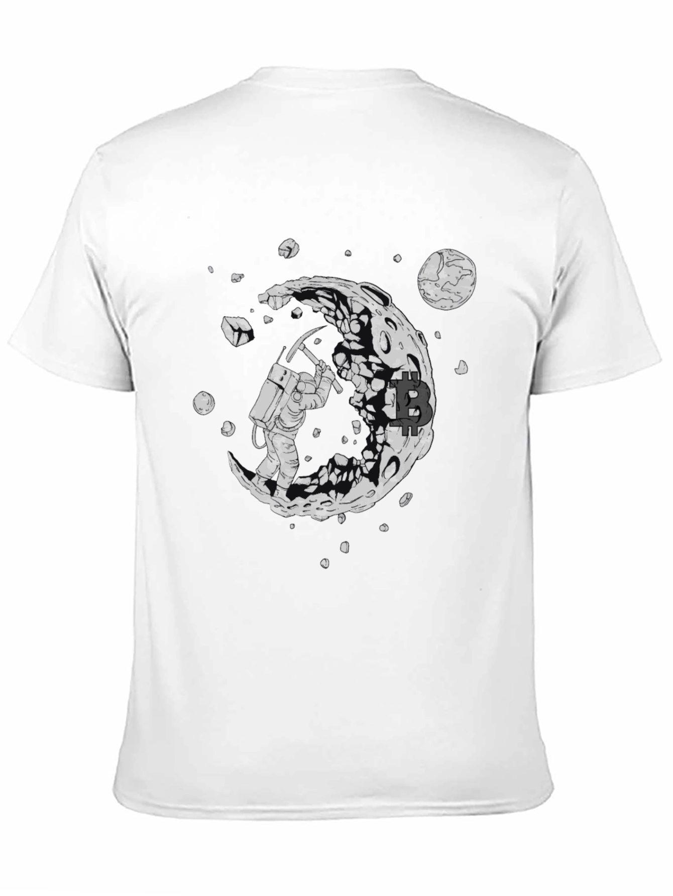 Bitcoin Moon Miner T-Shirt - Crypto Astronaut