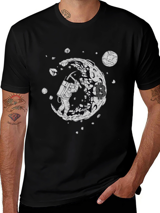 Bitcoin Moon Miner T-Shirt - Crypto Astronaut