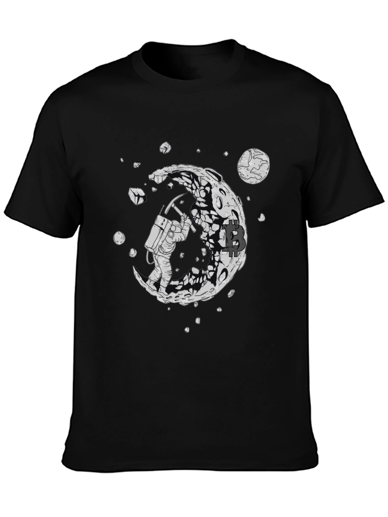 Bitcoin Moon Miner T-Shirt - Crypto Astronaut