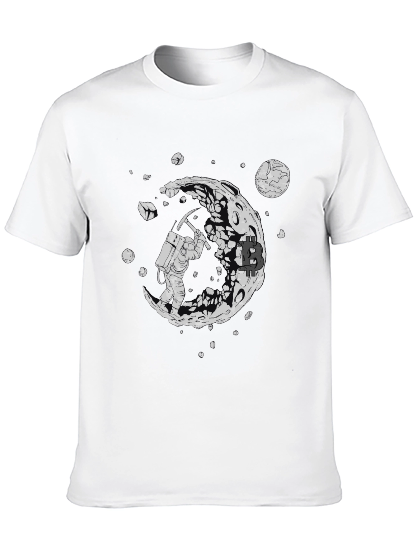 Bitcoin Moon Miner T-Shirt - Crypto Astronaut