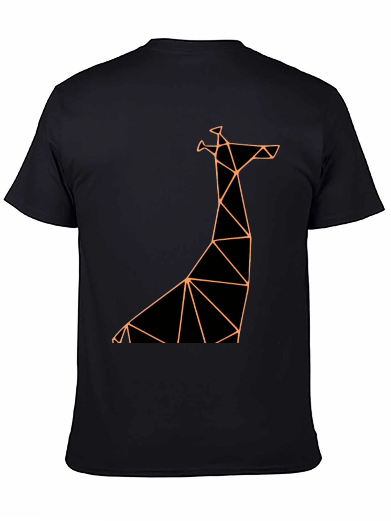 Geometric Giraffe Graphic Tee - Modern Black T-Shirt